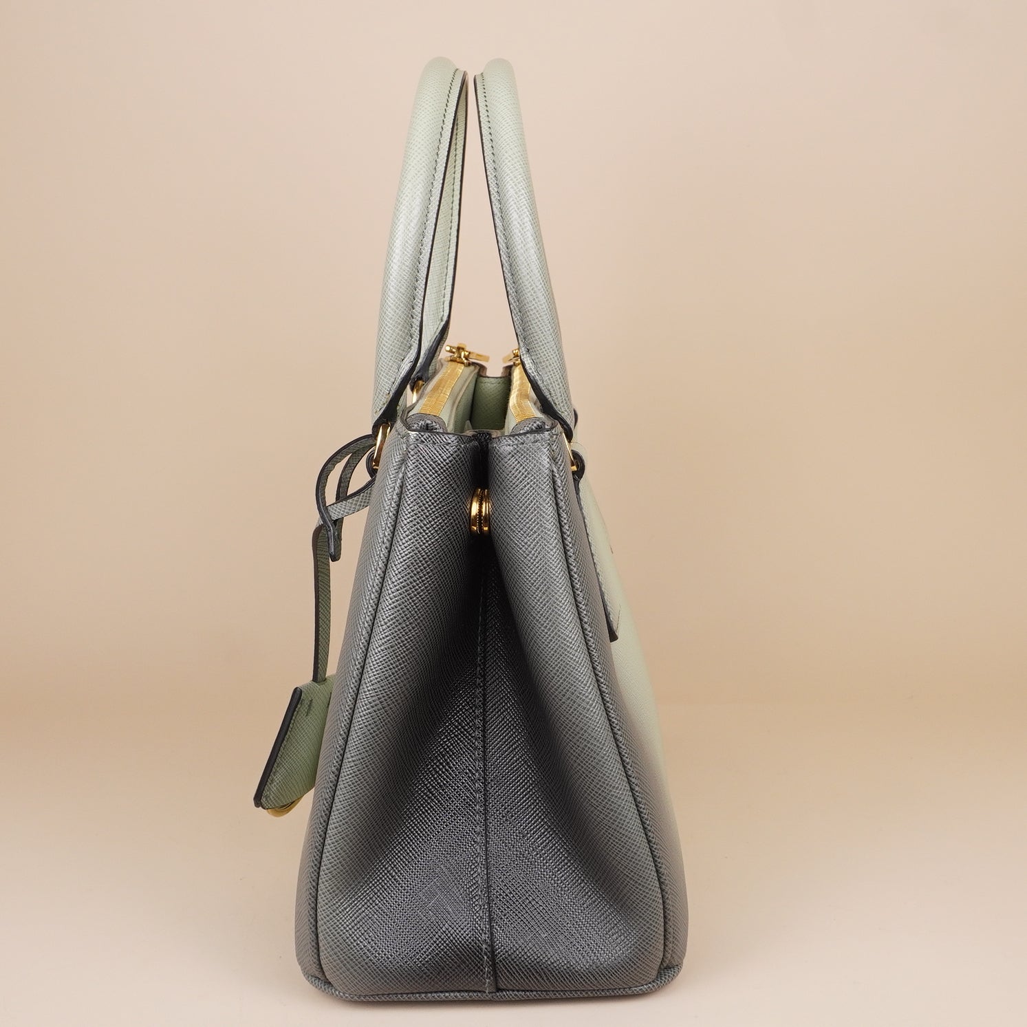 PRE-OWNED Saffiano Lux Ombre Small Galleria Double Zip Tote Gradient White