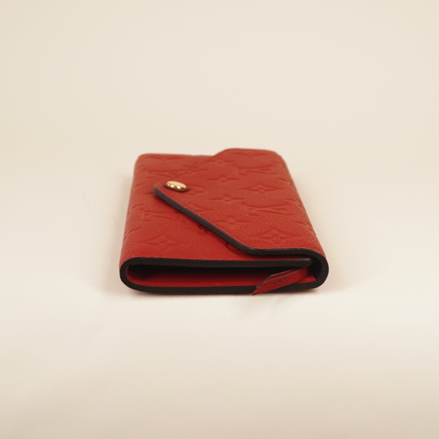 PRE-OWNED LV Leather Josephine Wallet Red