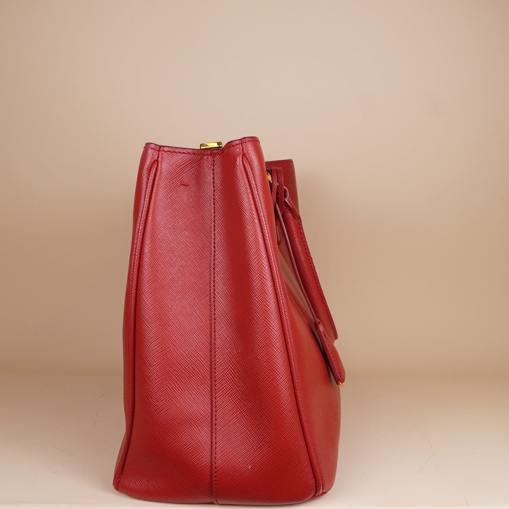 PRE-OWNED Saffiano Lux Medium Tote Fuoco