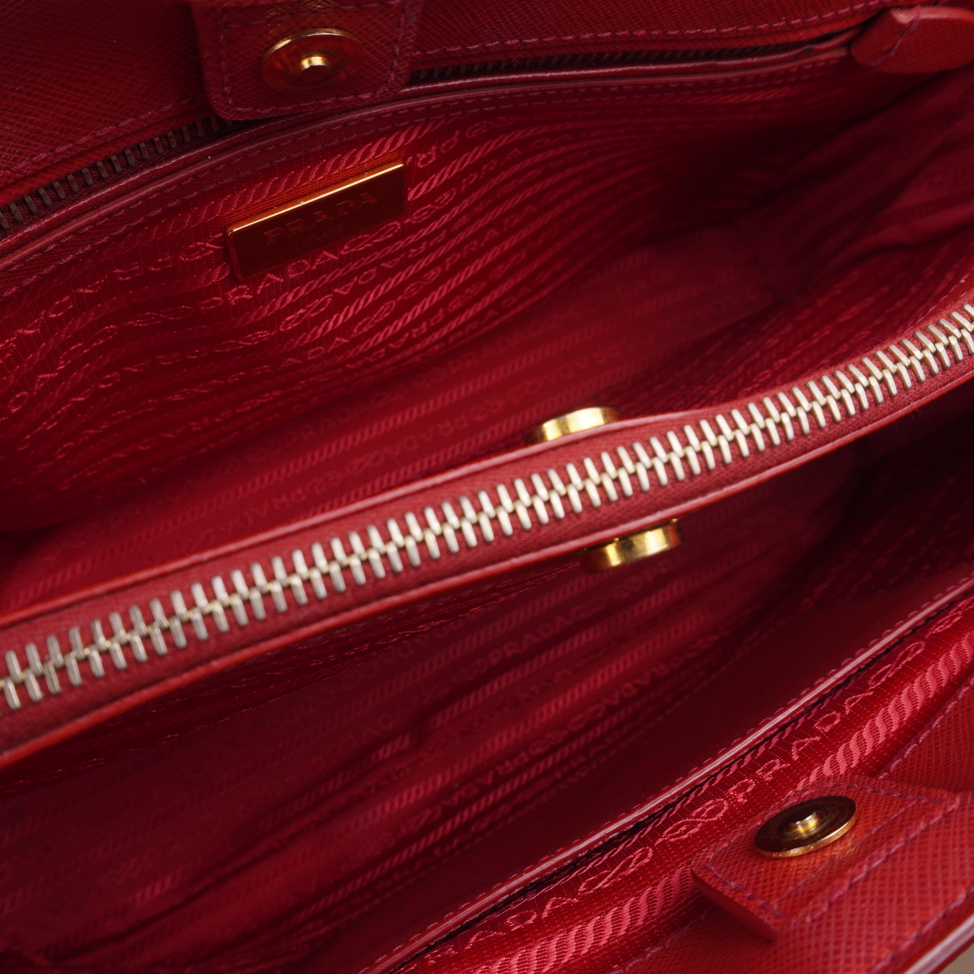 PRE-OWNED Saffiano Lux Medium Tote Fuoco