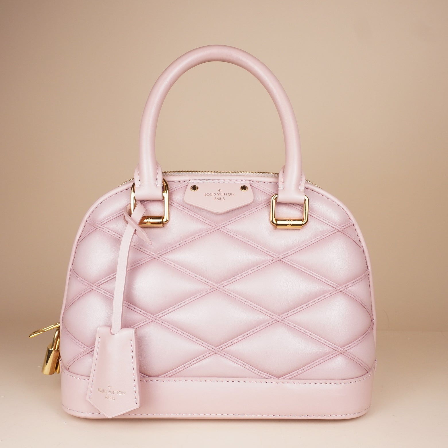 PRE-OWNED LV Lambskin Malletage Alma BB Rosabella
