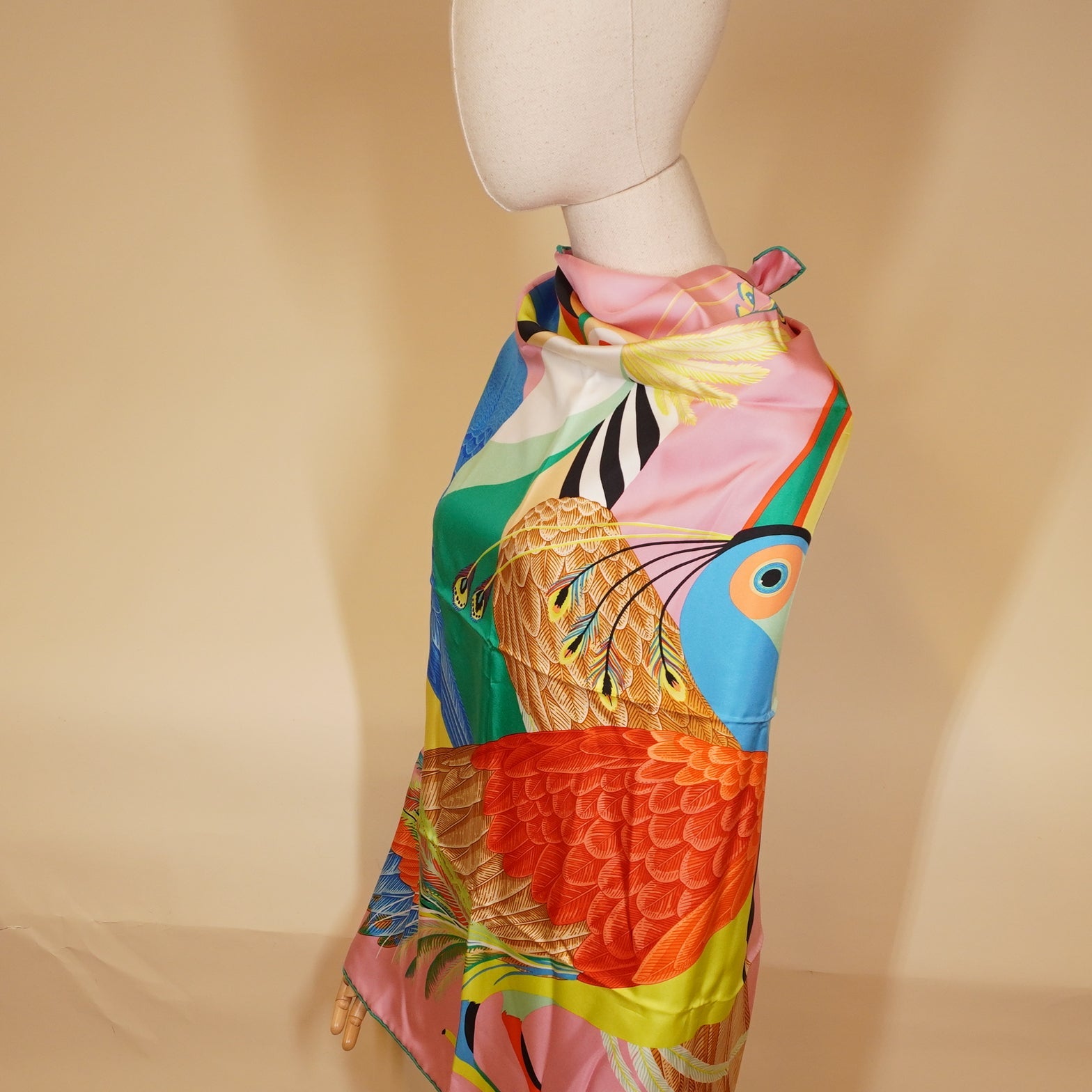 PRE-OWNED Toucans de Paradis Silk Scarf