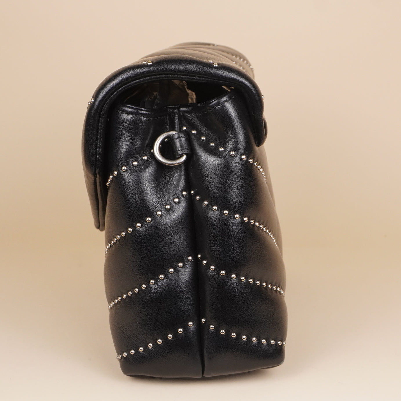 PRE-OWNED Toy Loulou Studded Chevron Quilted Leather Bag