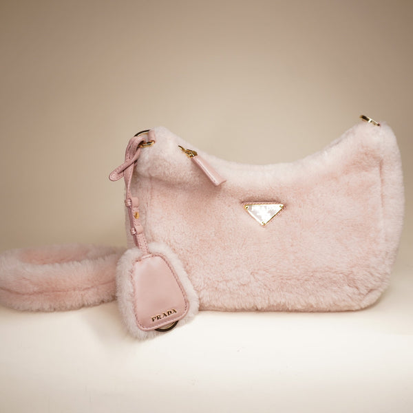 PRE-OWNED Re-Edition Mini Shearling Pink Shoulder bag