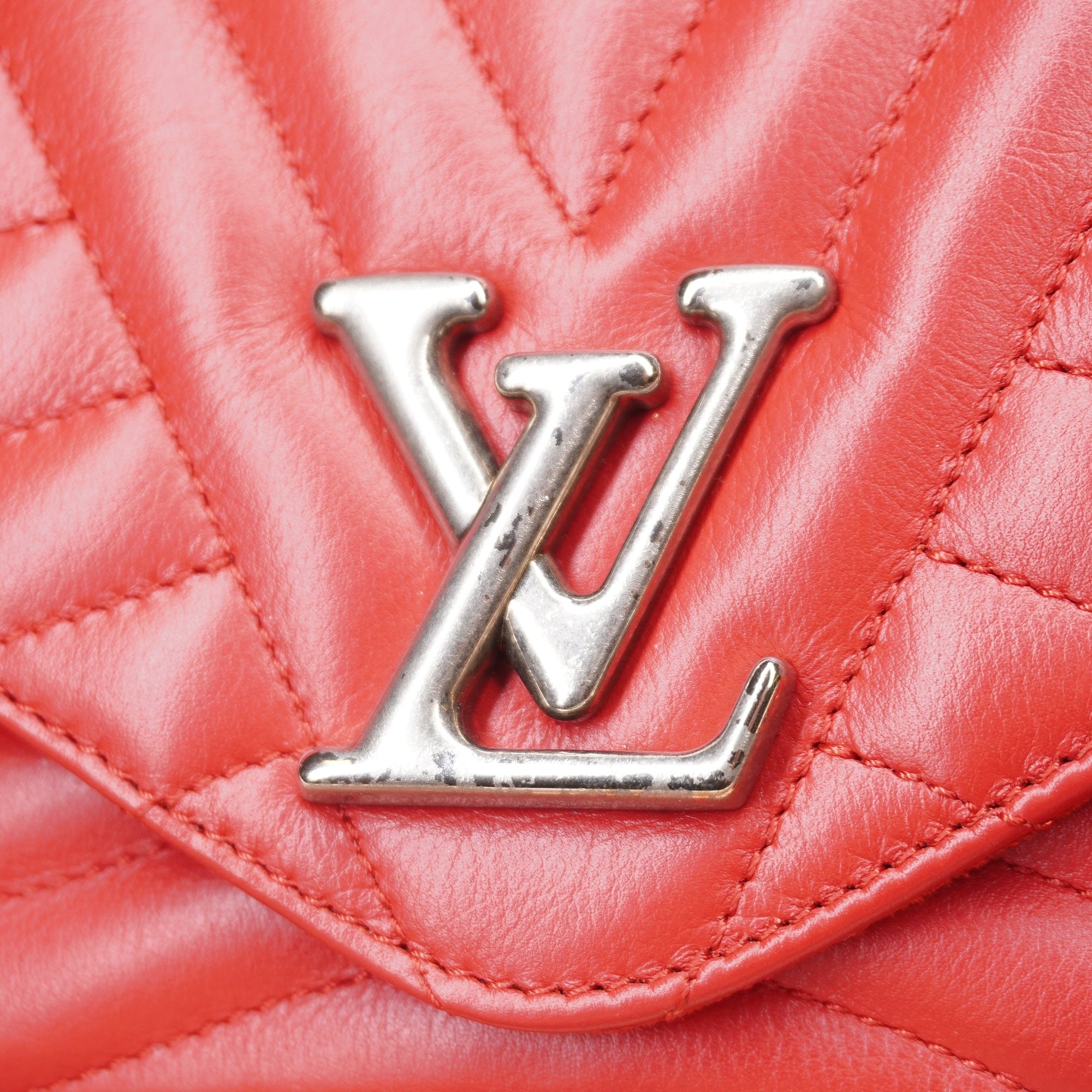 PRE-OWNED LV  Calfskin New Wave Red Leather Shoulder Bag