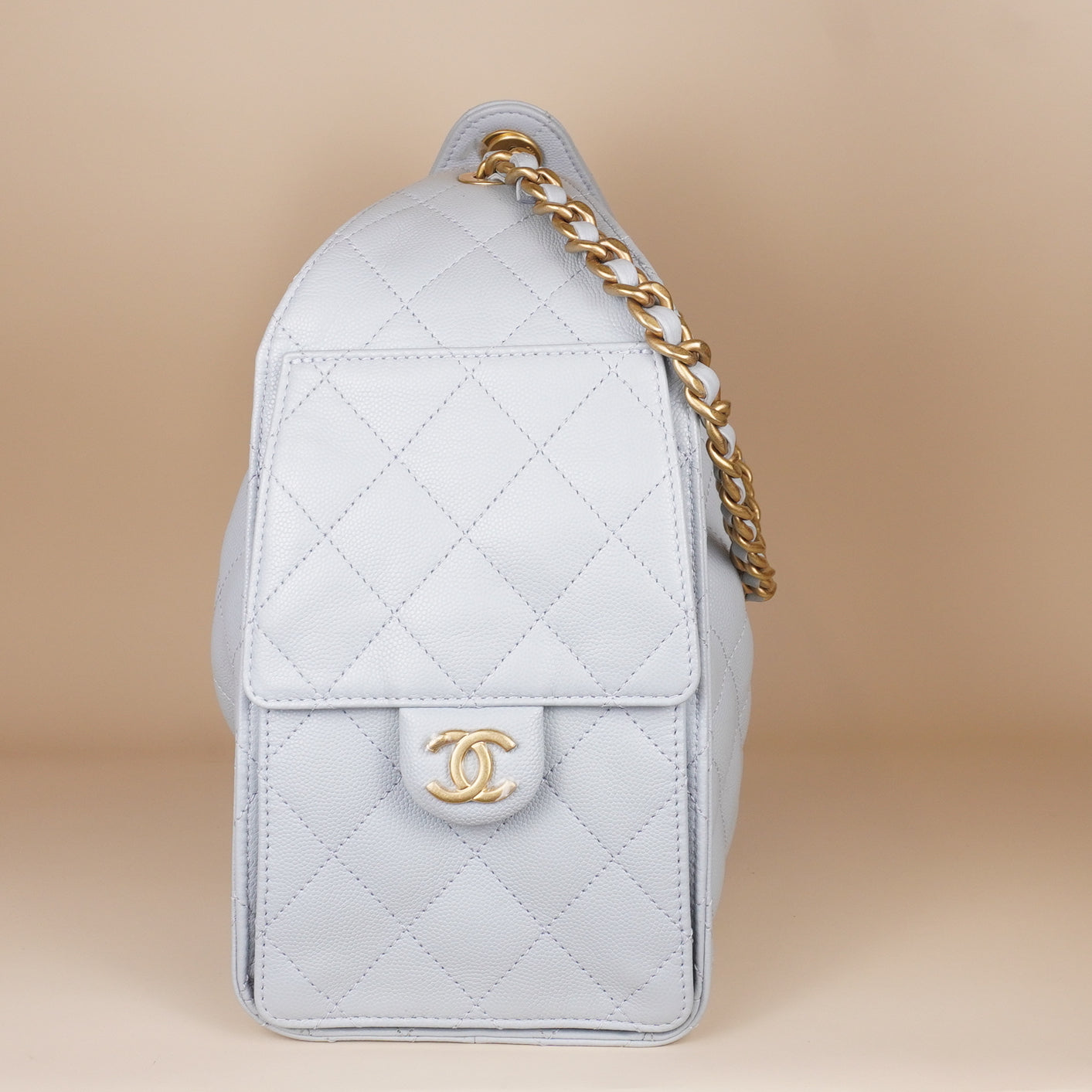 CHANEL - Caviar Quilted Small 25 Handbag Light Blue