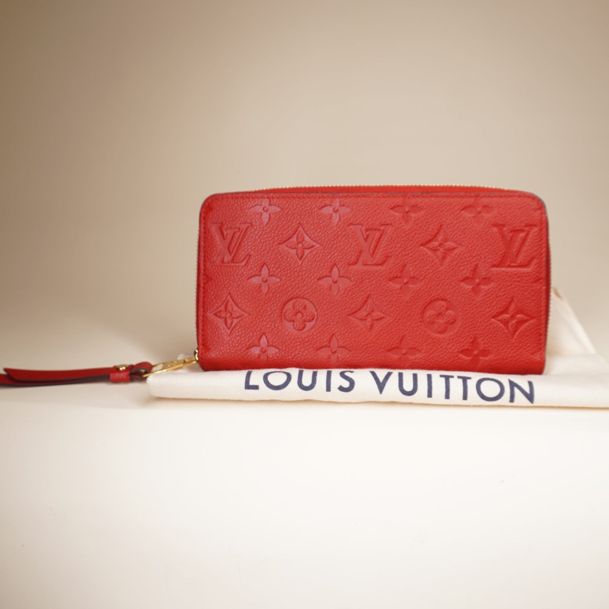 PRE-OWNED LV Empreinte Zippy Long Wallet Red