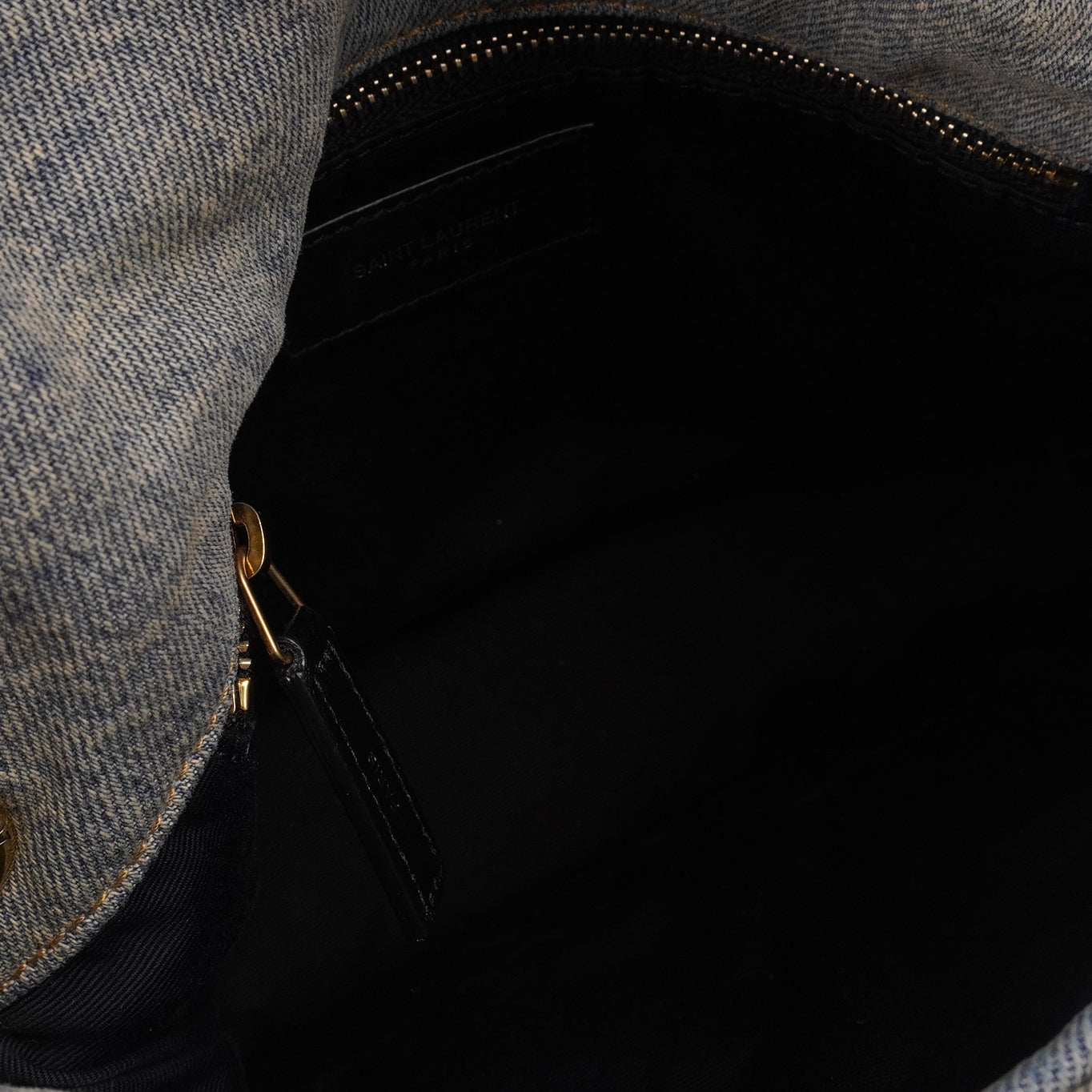 PRE-OWNED Denim Quilted Medium Loulou Puffer Monogram Chain Satchel Blue Cinnamon