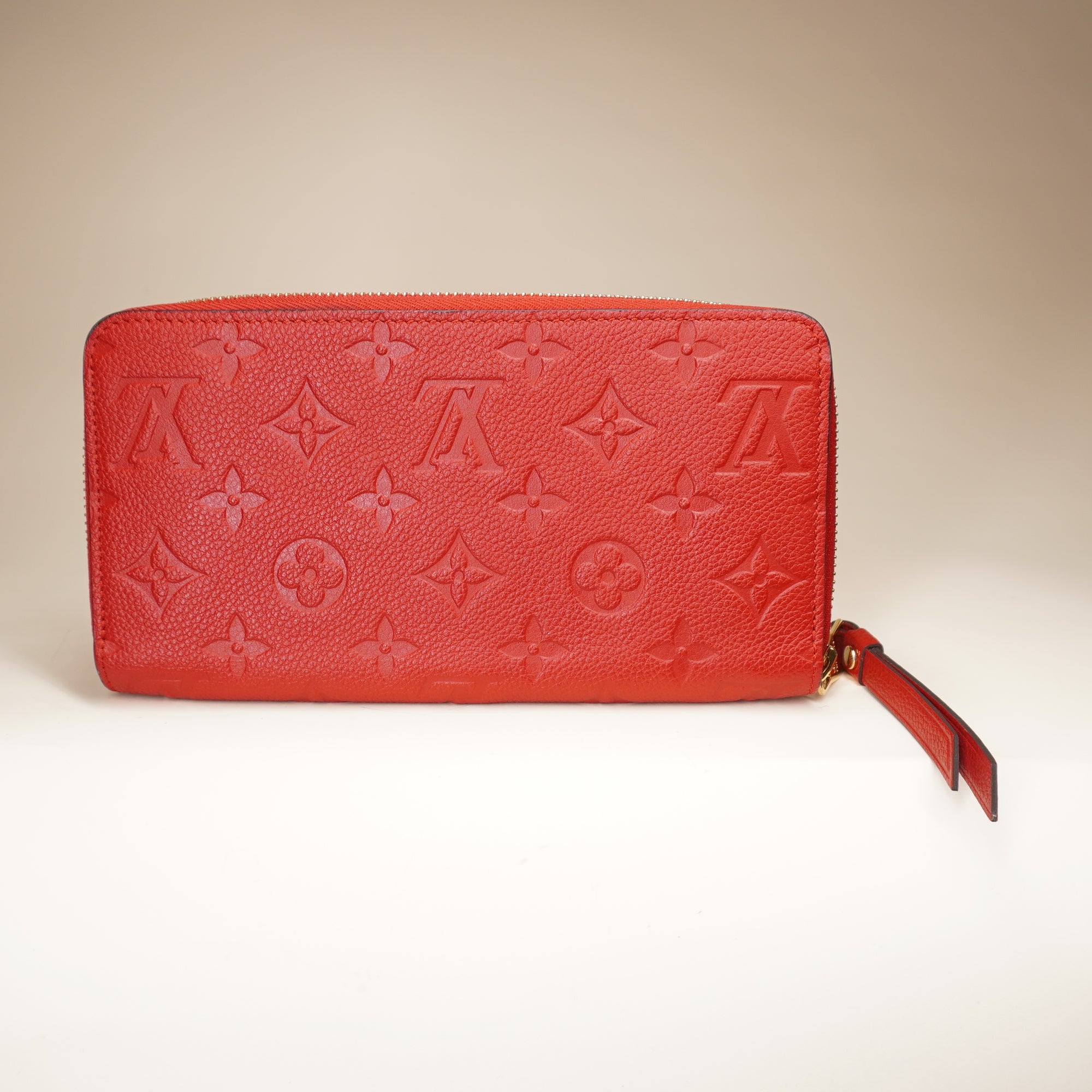 PRE-OWNED LV Empreinte Zippy Long Wallet Red