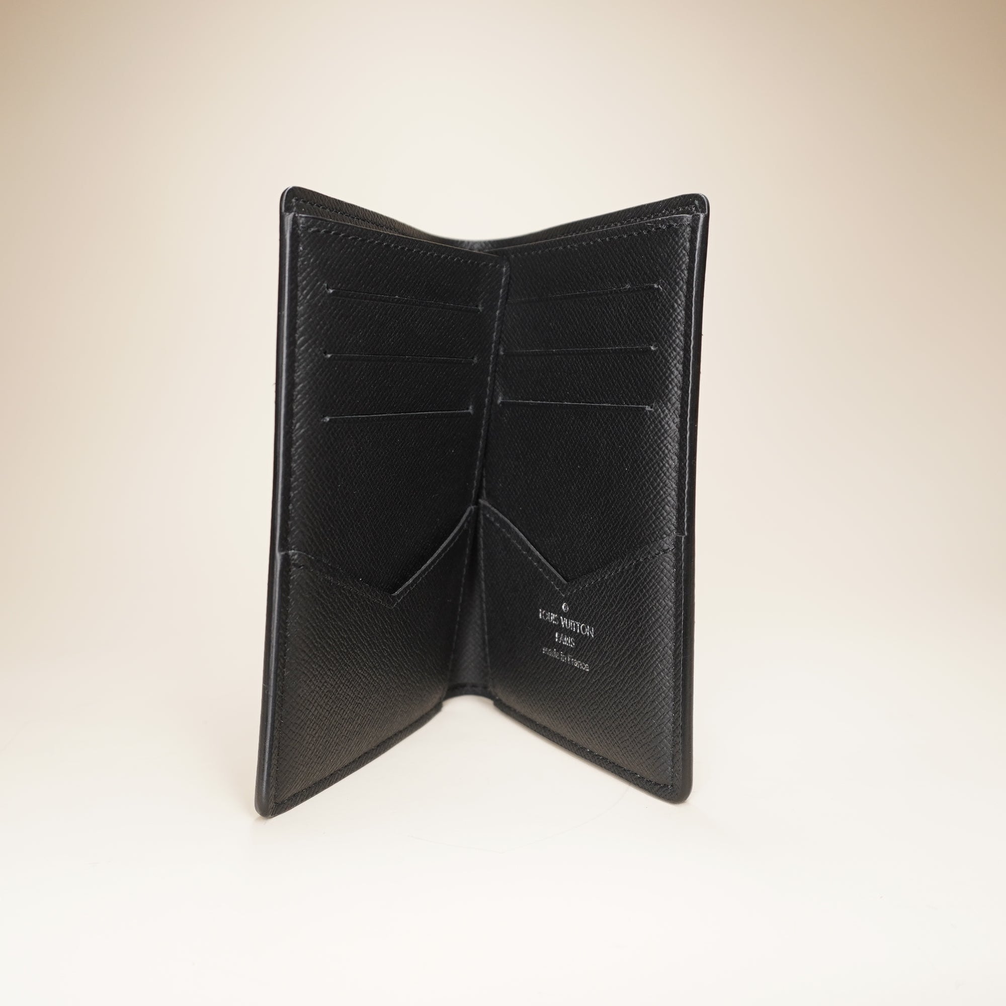 PRE-OWNED LV Passport Cover Damier Coated Canvas Graphite 