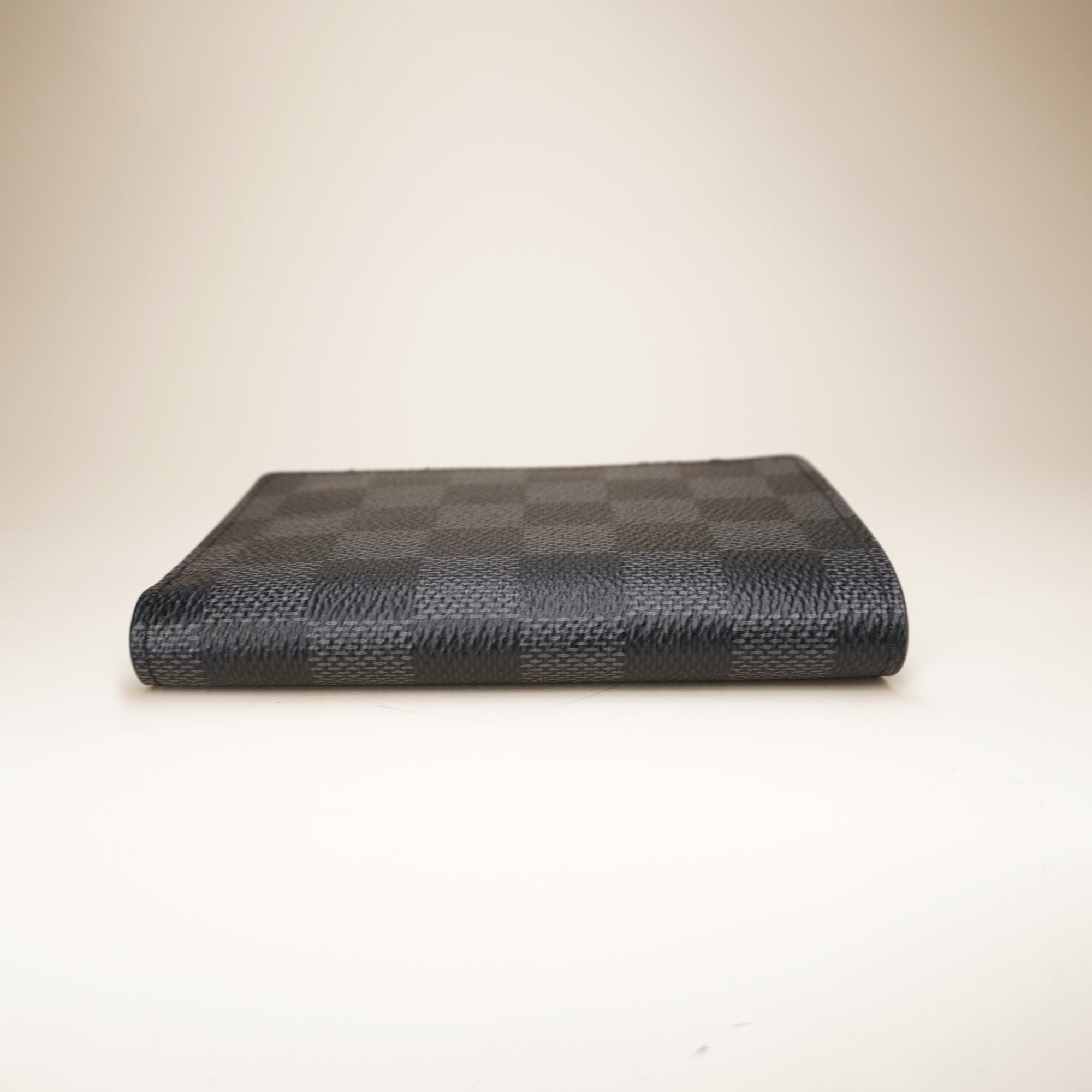 PRE-OWNED LV Passport Cover Damier Coated Canvas Graphite 