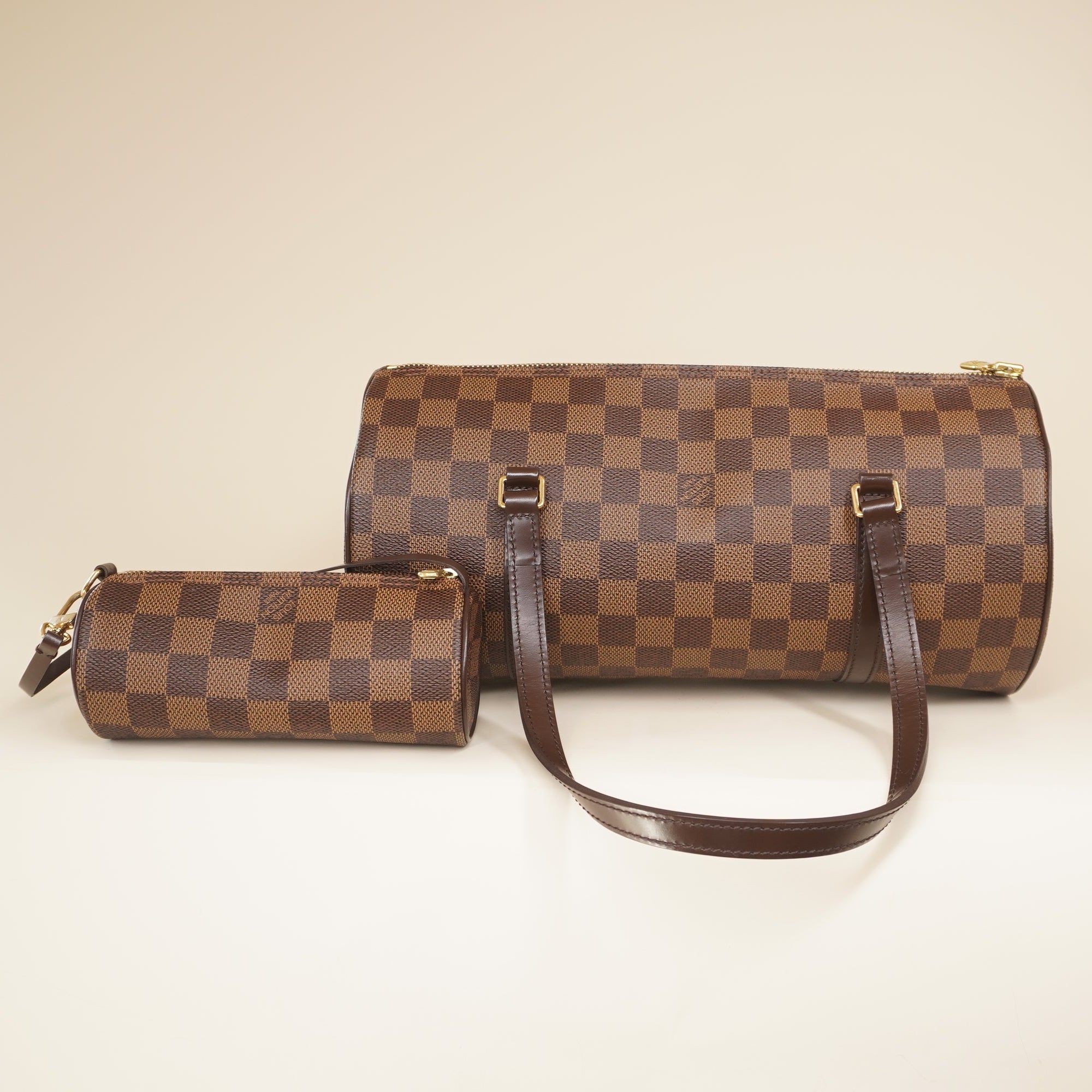 PRE-OWNED LV Damier Ebene Papillon 30 Shoulder Bag