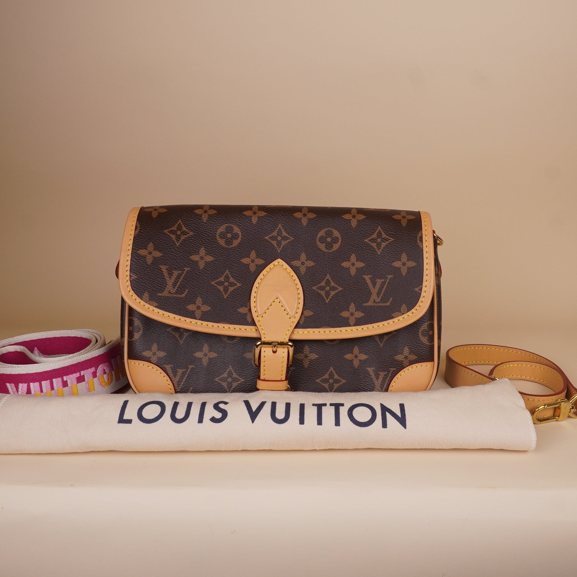 PRE-OWNED LV Monogram Canvas Diane Bag with Strap