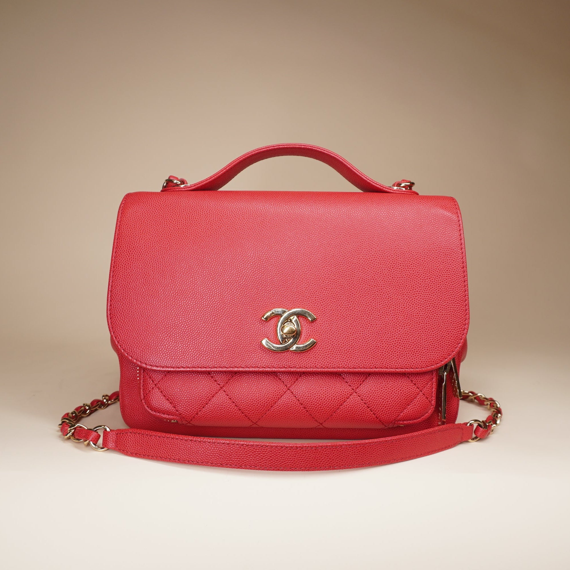 CC Affinity Small Pink Caviar Leather Top Handle Shoulder Bag