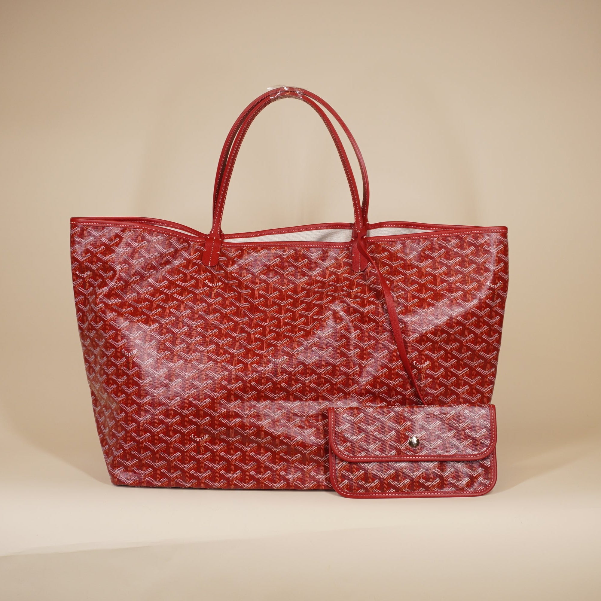 PRE-OWNED Goyardine Saint Louis GM Red Shoulder Bag 