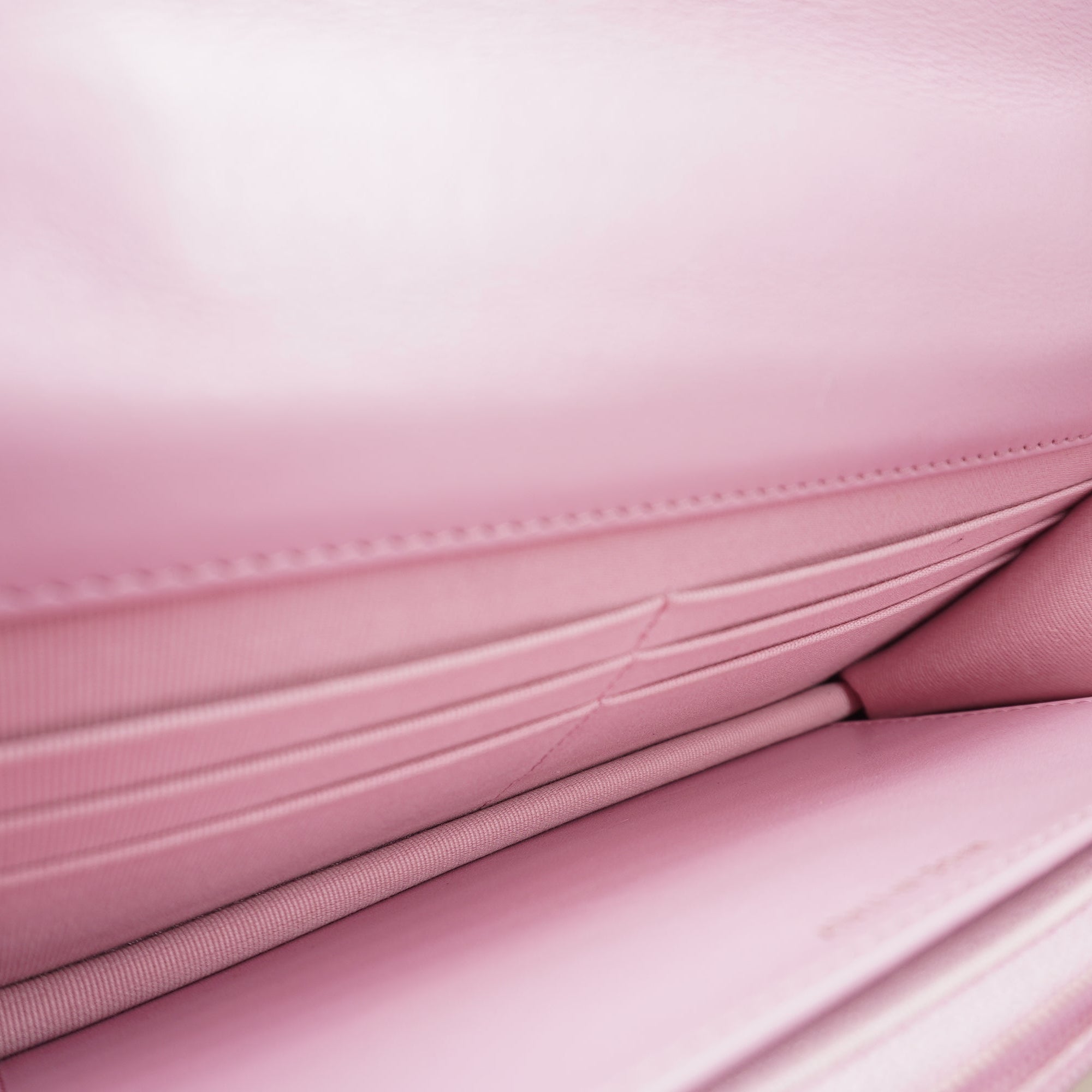 PRE-OWNED CC Pink Calfskin Wallet on Chain Shoulder Bag