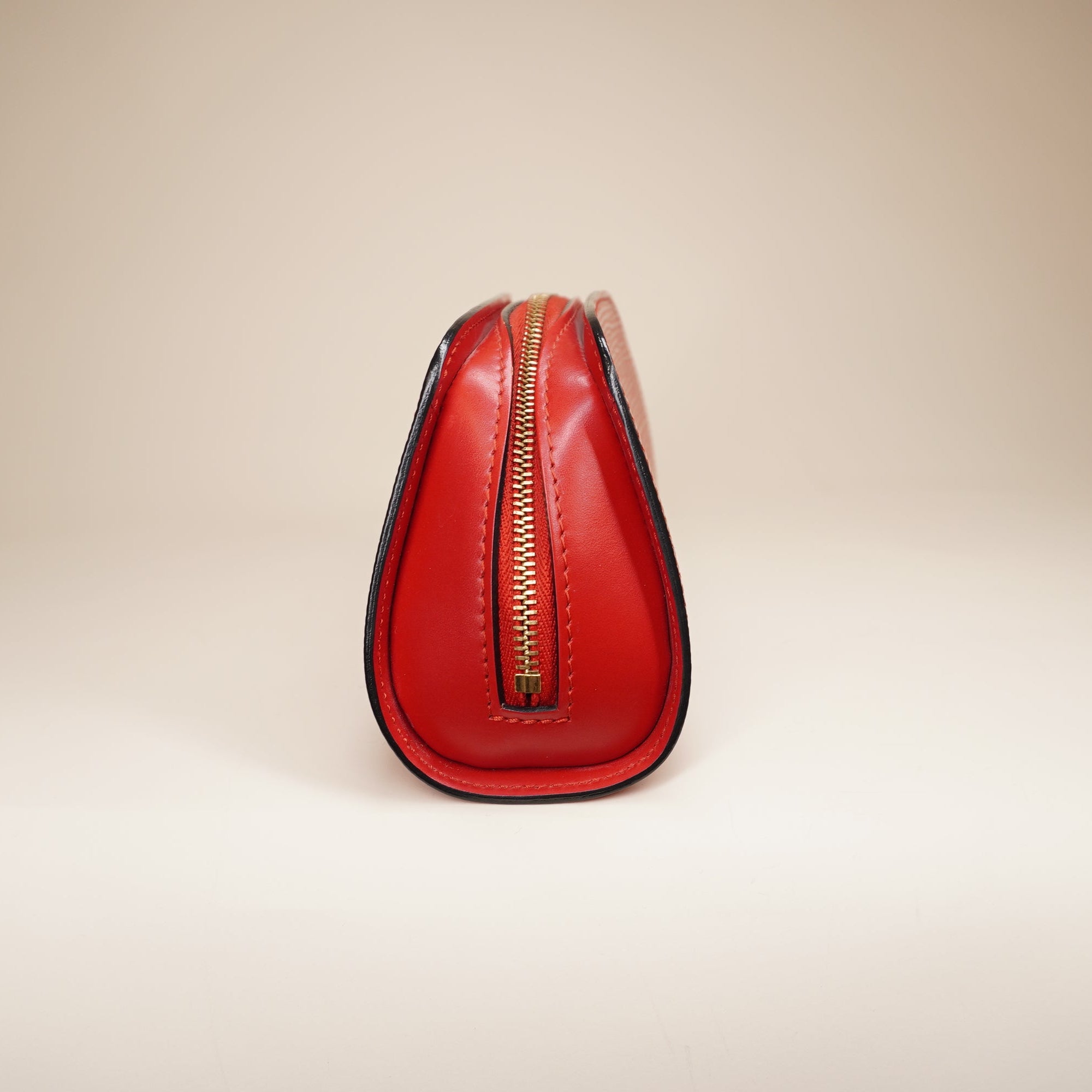 PRE-OWNED LV EPI Leather PM Cosmetic Pouch Bag Red