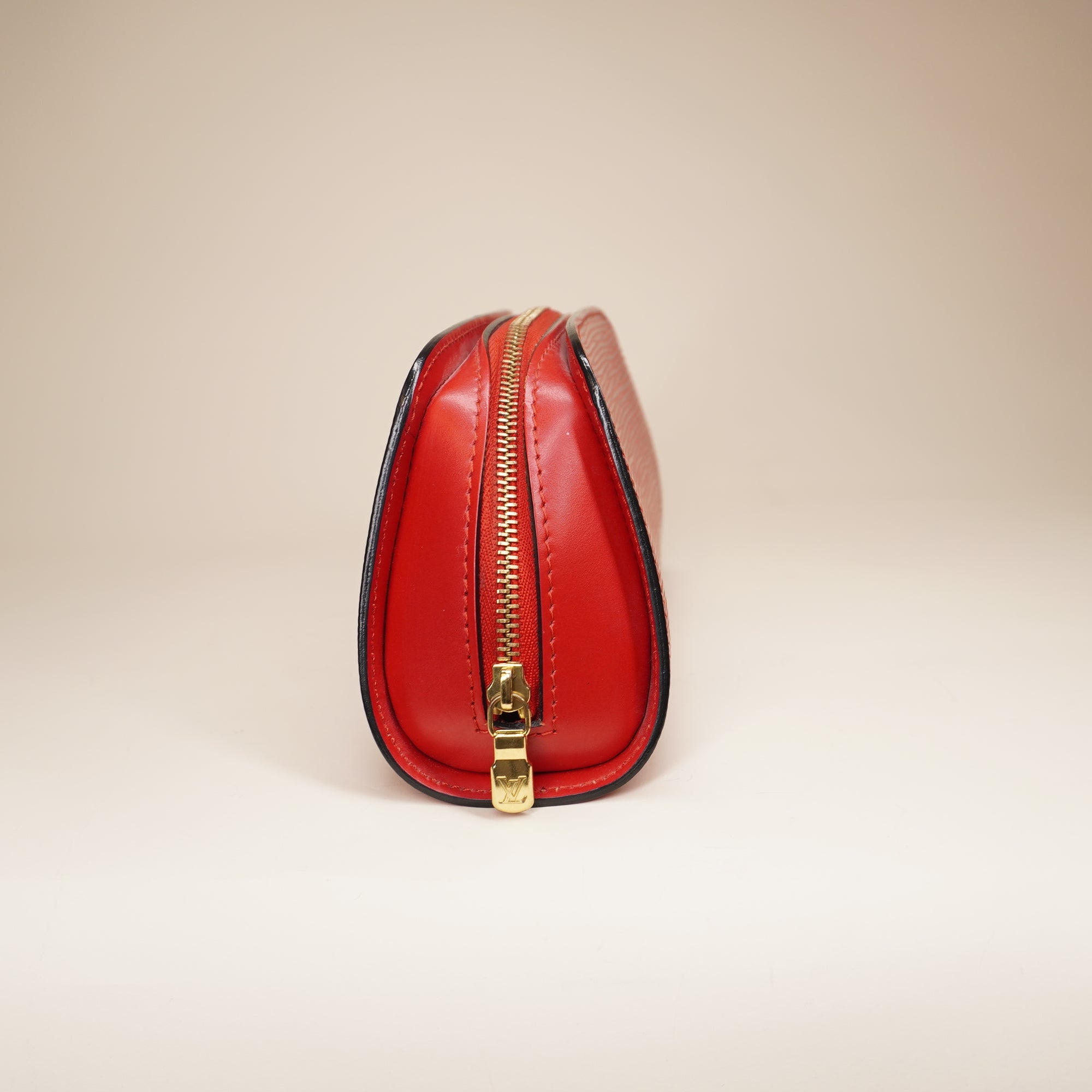 PRE-OWNED LV EPI Leather PM Cosmetic Pouch Bag Red