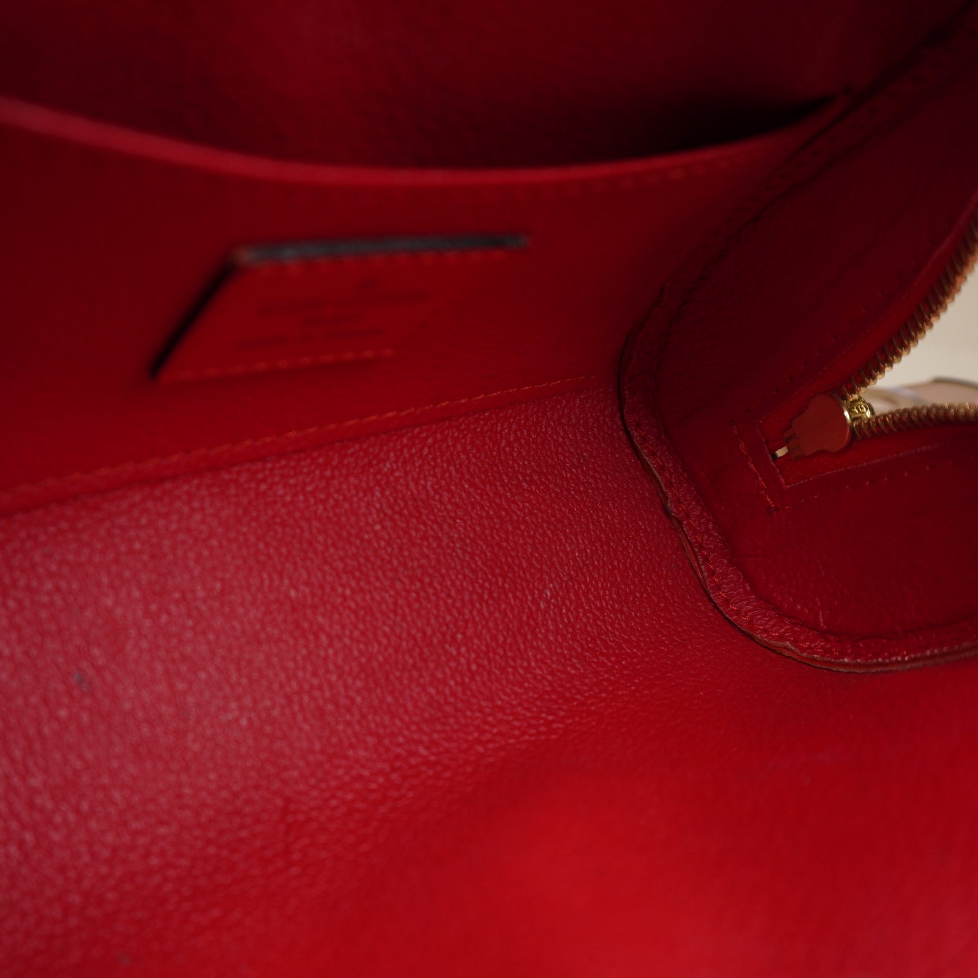 PRE-OWNED LV EPI Leather PM Cosmetic Pouch Bag Red