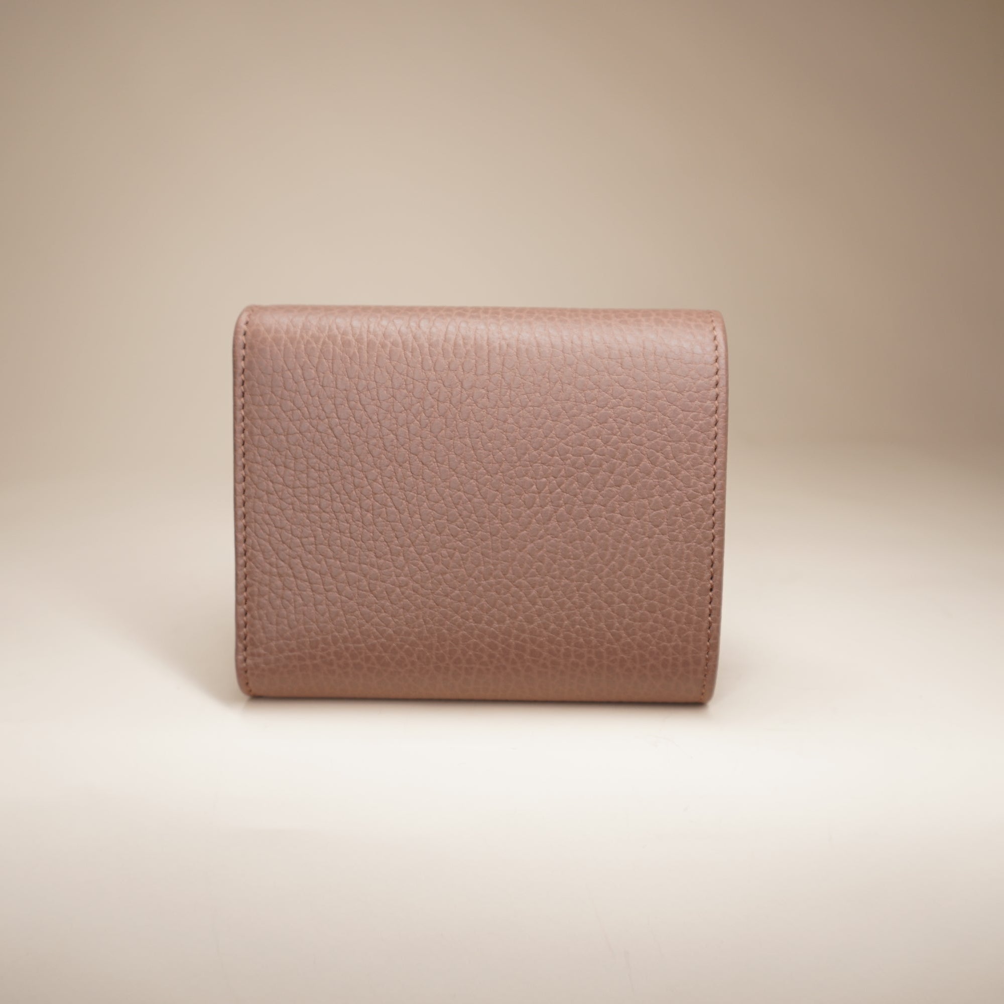 GG Pink Leather Trifold Wallet