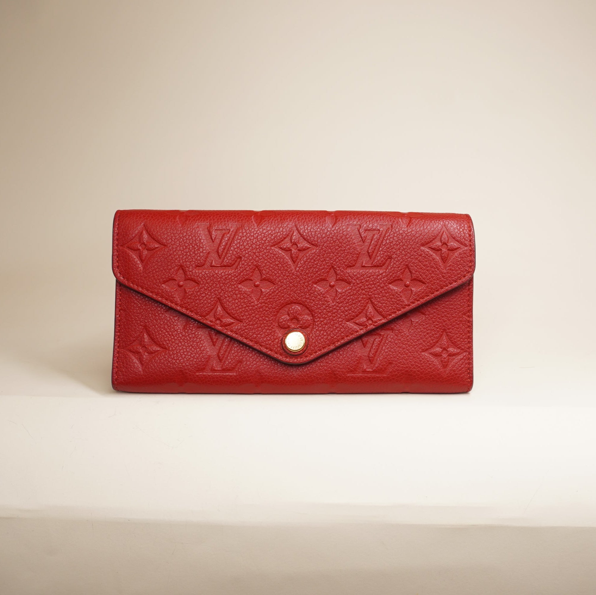 PRE-OWNED LV Monogram Empreinte Cerise Josephine Wallet