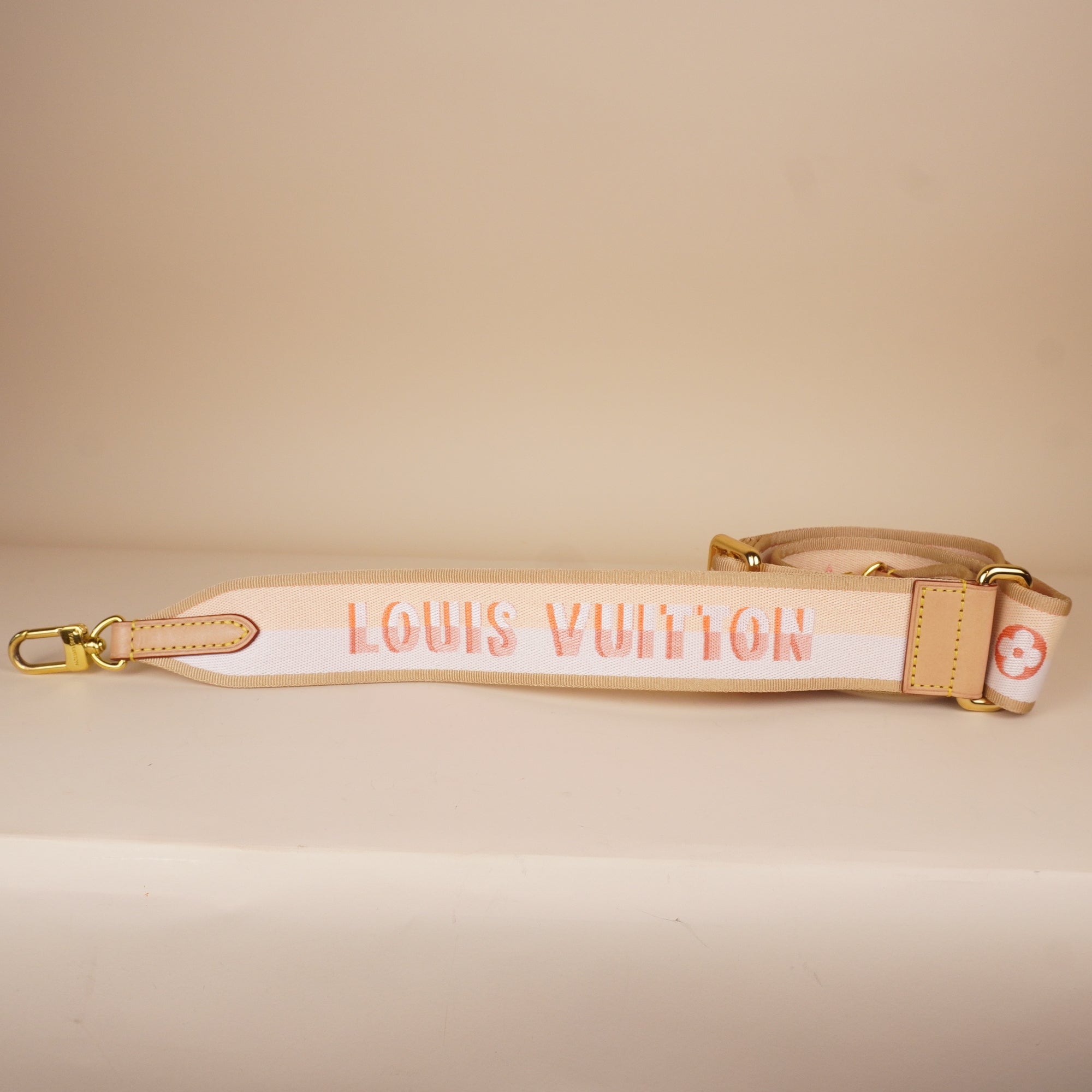 PRE-OWNED LV Jacquard Speedy Bandouliere 20 Shoulder Strap Pink Orange