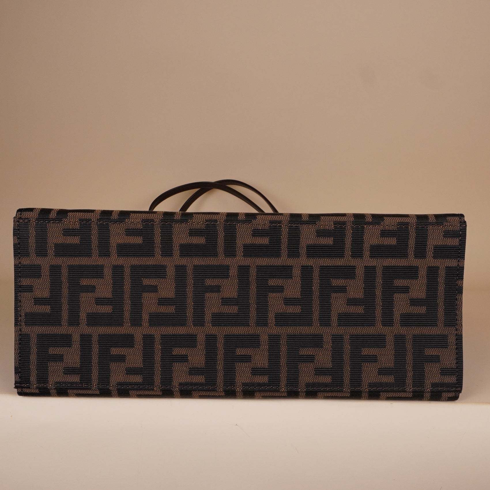 PRE-OWNED FF Zucca Canvas Tote Bag Black Brown