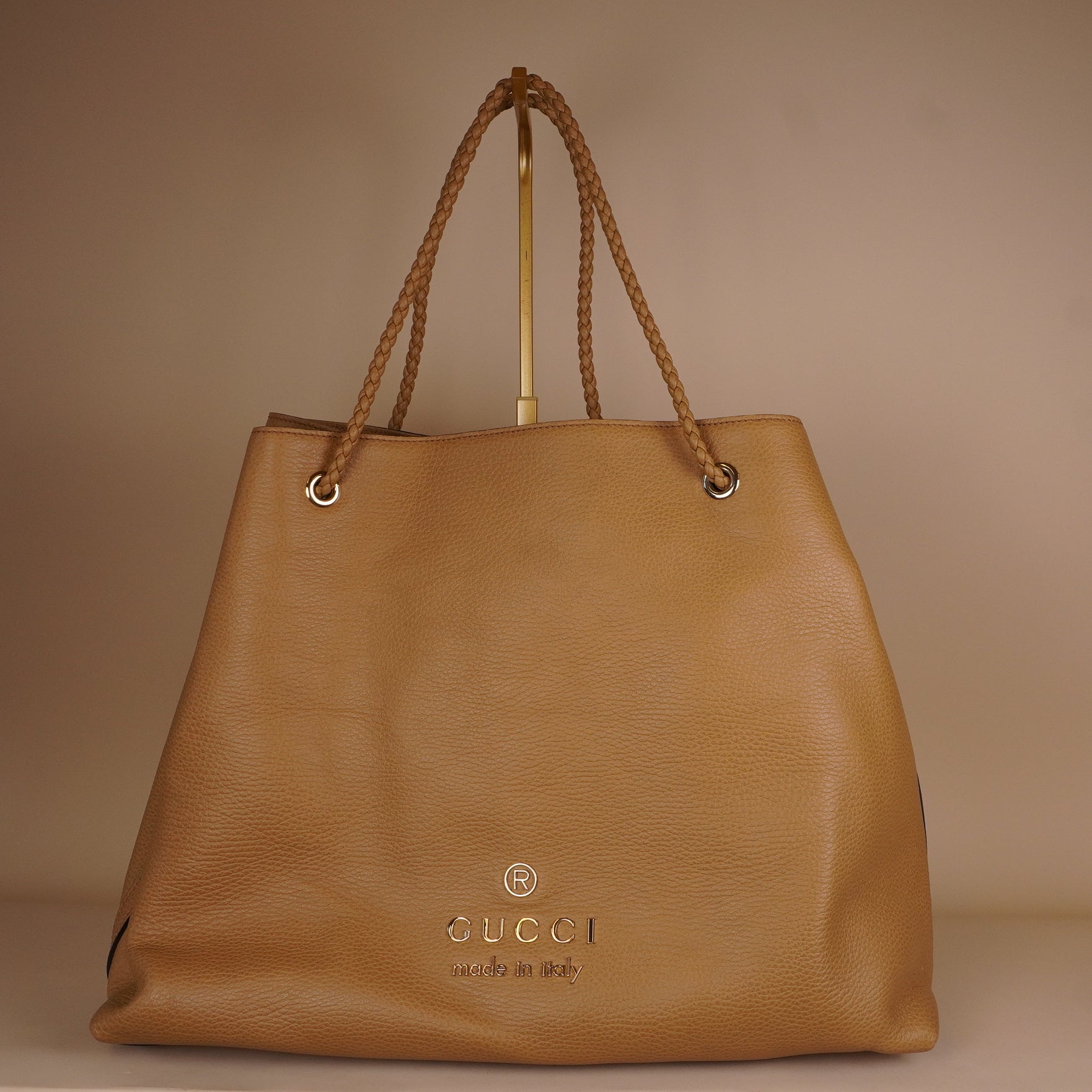 PRE-OWNED GG Leather Gifford Medium Tote