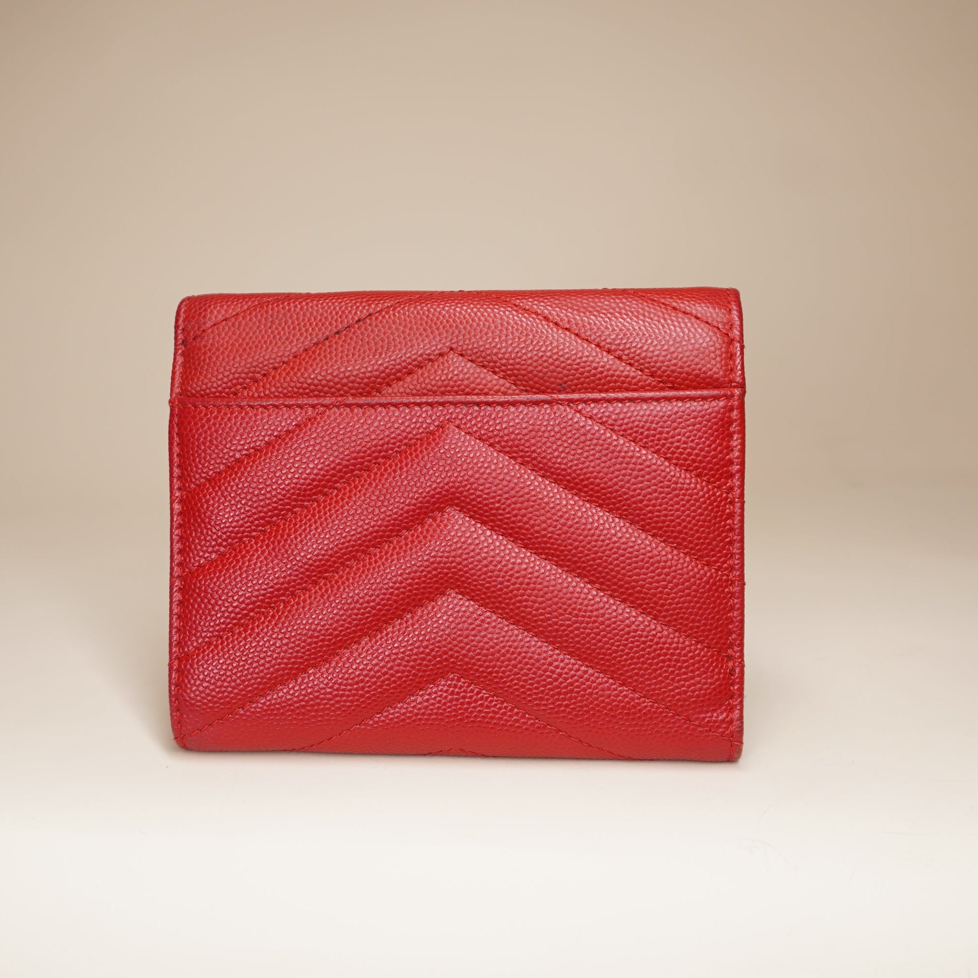 YSL Canssandre Lambskin Wallet Red