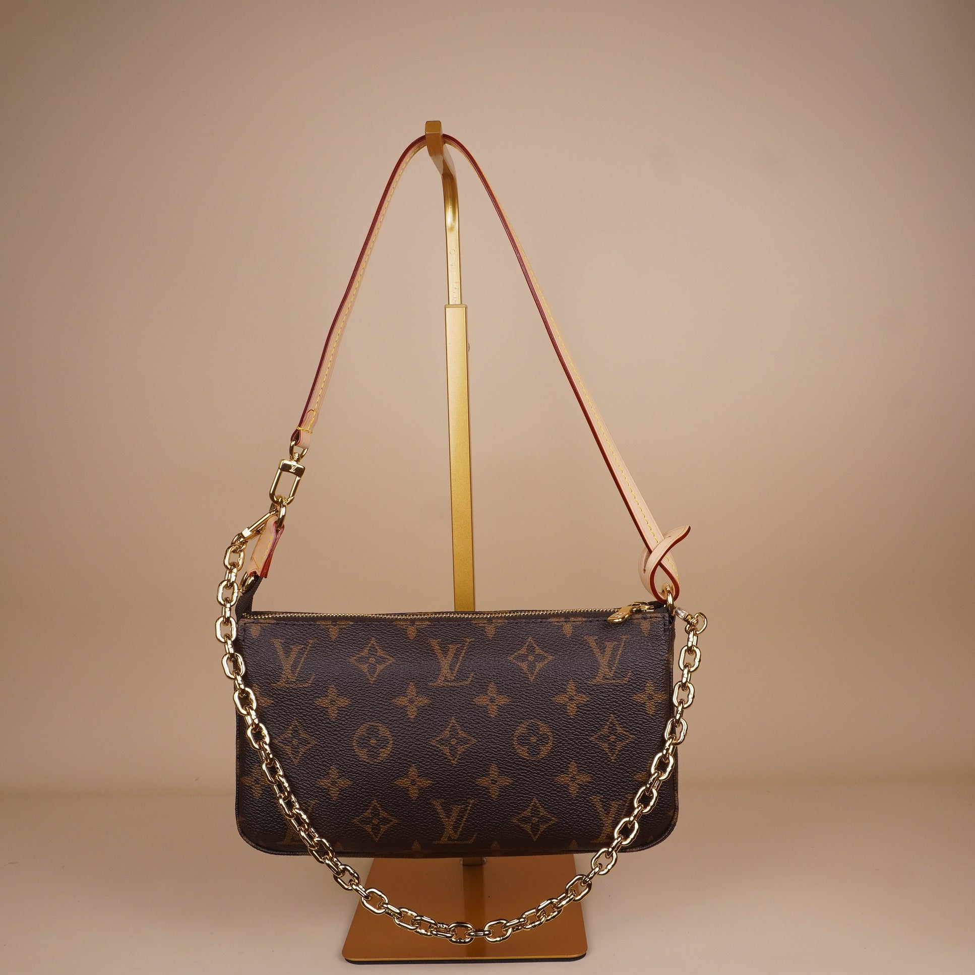 PRE-OWNED LV Monogram Chain Pochette Accessories