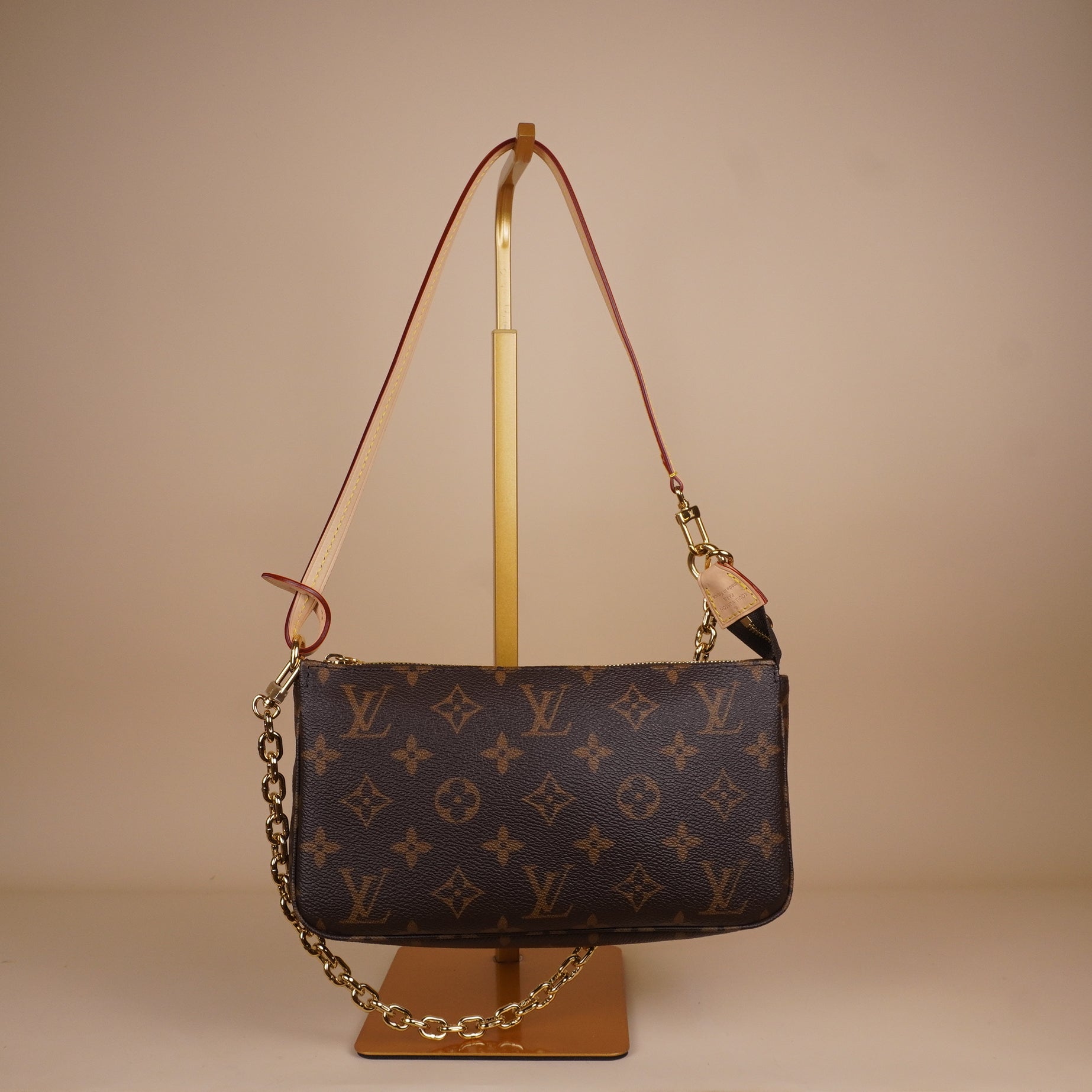PRE-OWNED LV Monogram Chain Pochette Accessories