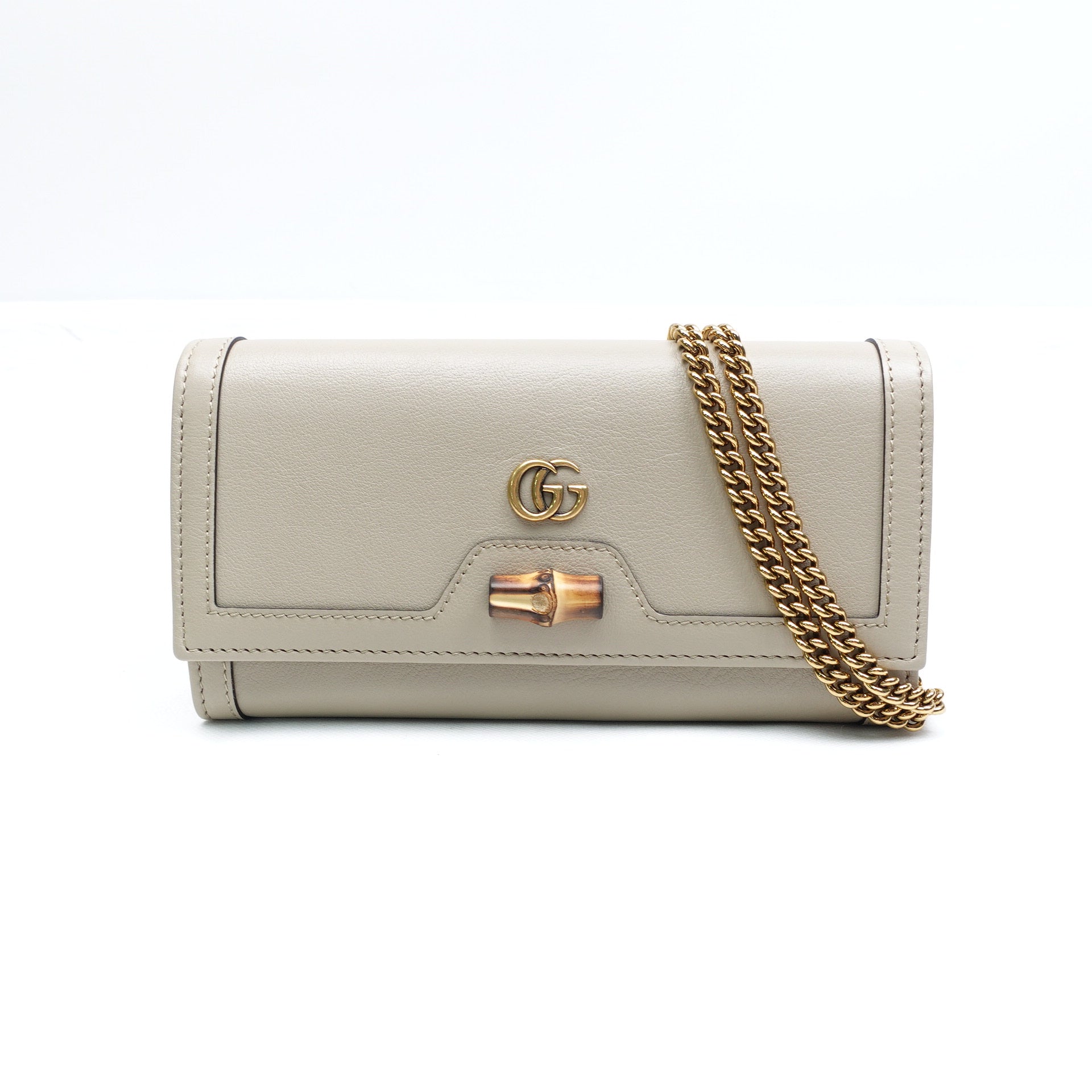 Cartera con cadena Diana de piel de becerro granulada GG Wonka de segunda mano