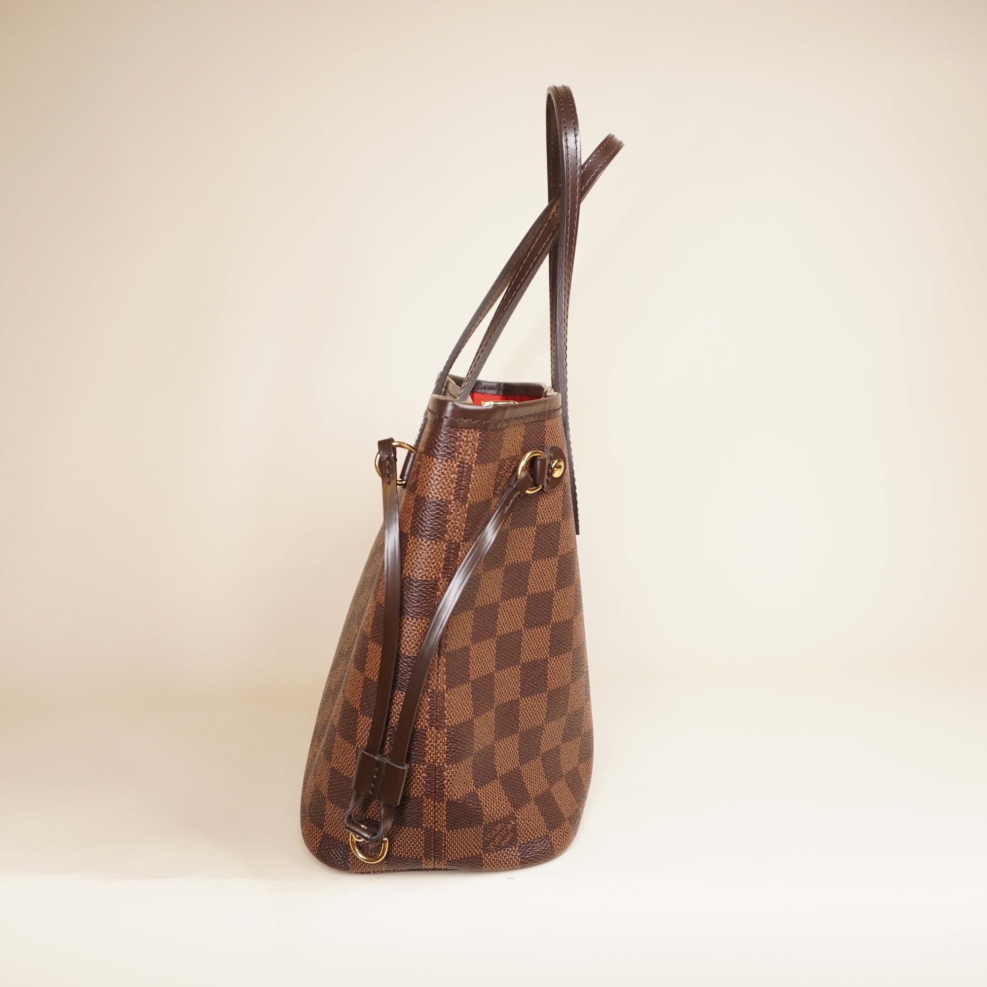 PRE-OWNED LV Damier Ebene Neverfull PM Shoulder Bag