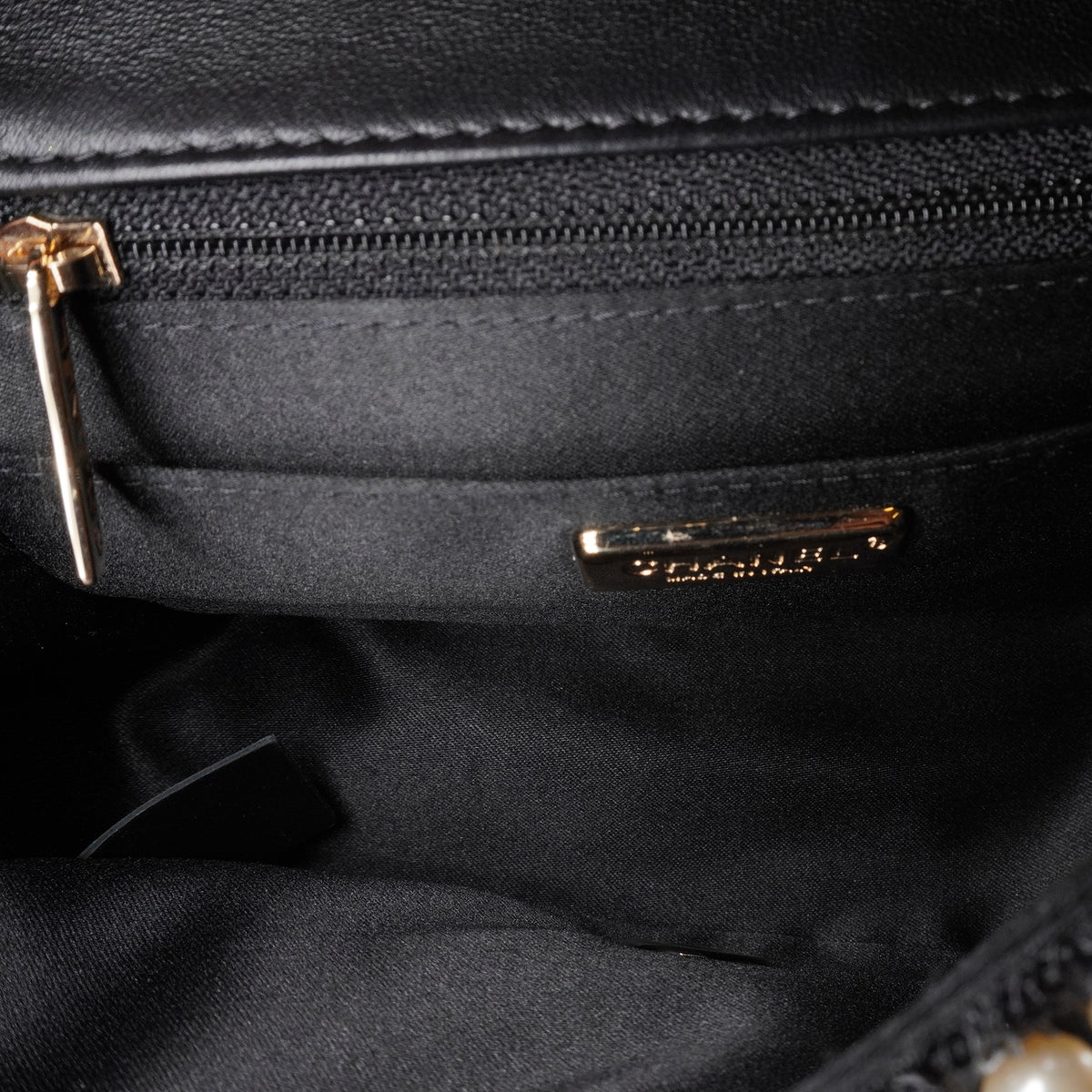PRE-OWNED CC Mini Square Pearl Chain Flap Bag