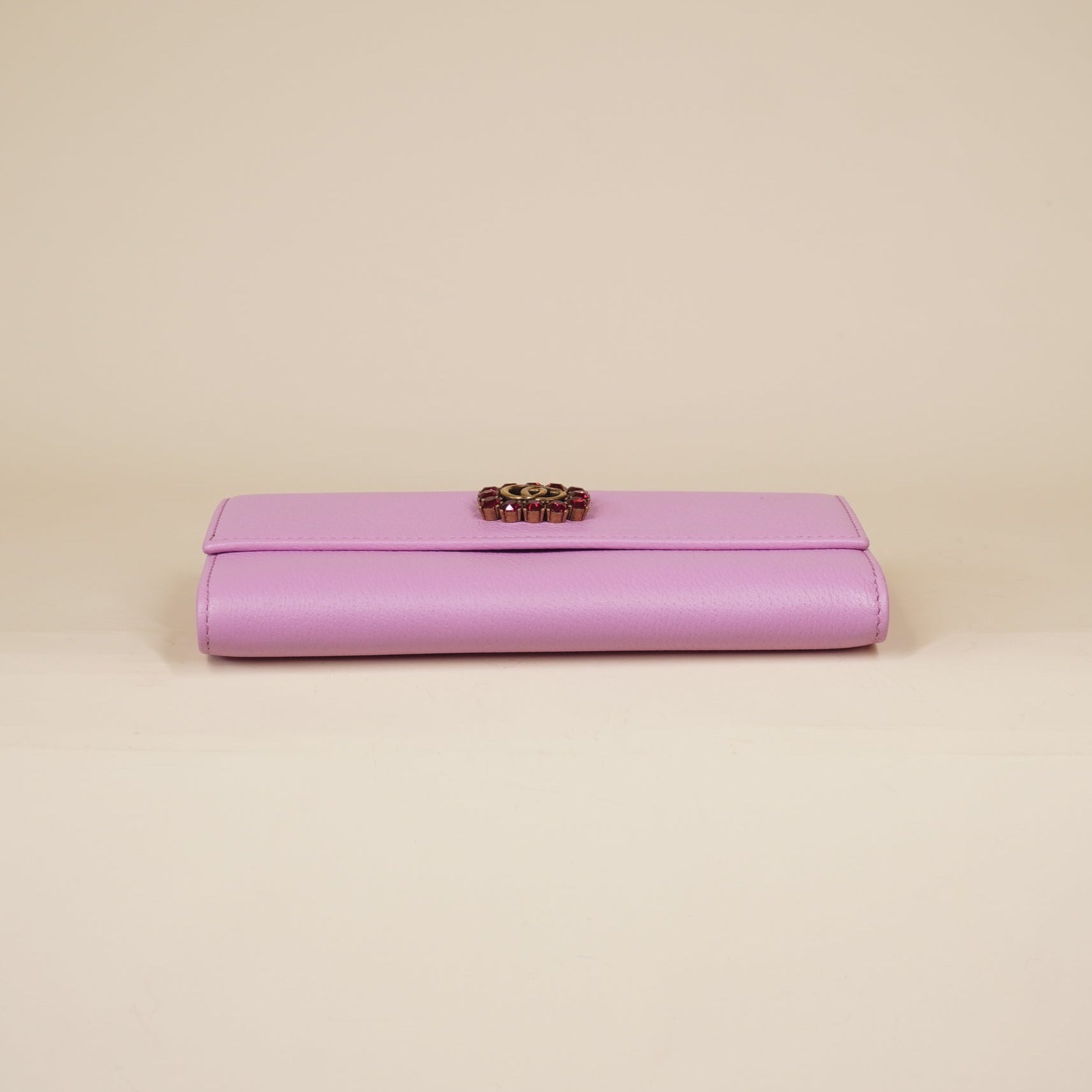 PRE-OWNED Marmont Leather Purple Long Wallet