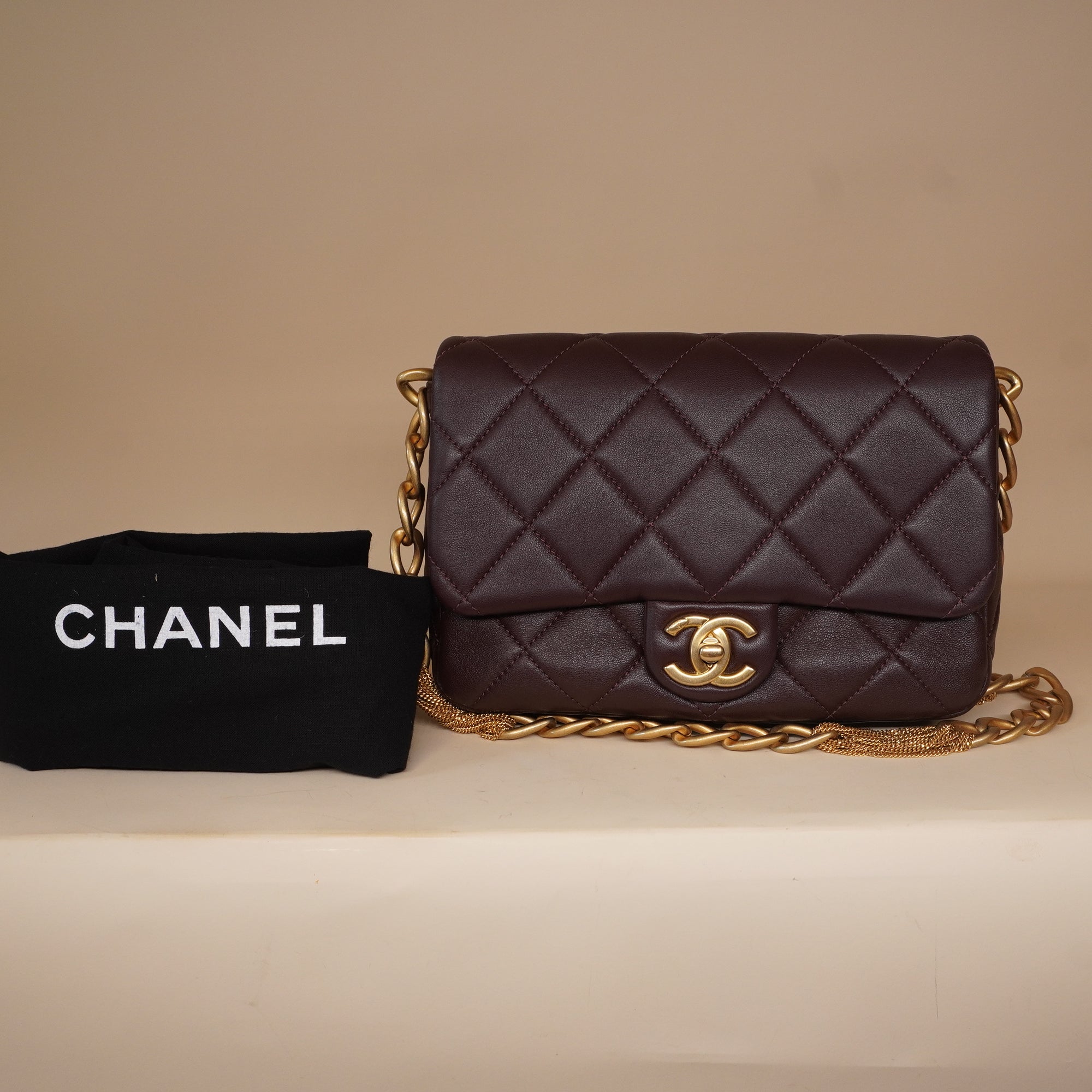 PRE-OWNED CC Paris-Dakar Quilted Chain Flap Bag