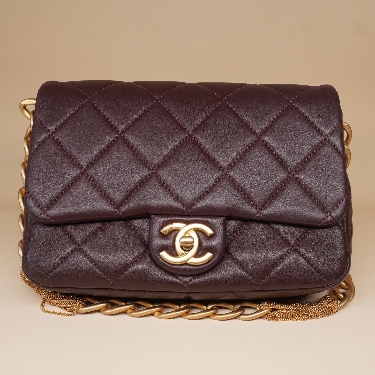 PRE-OWNED CC Paris-Dakar Quilted Chain Flap Bag
