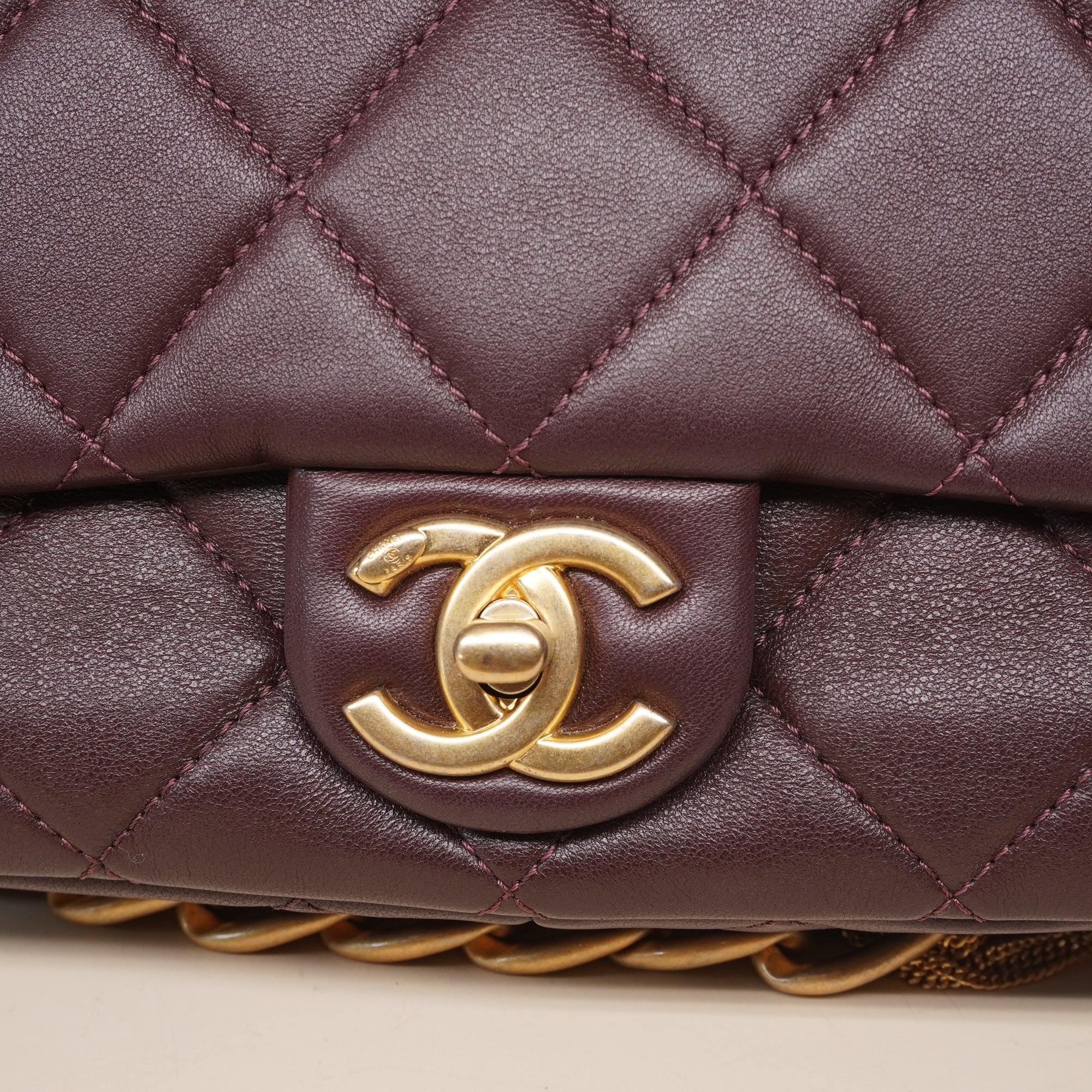 PRE-OWNED CC Paris-Dakar Quilted Chain Flap Bag
