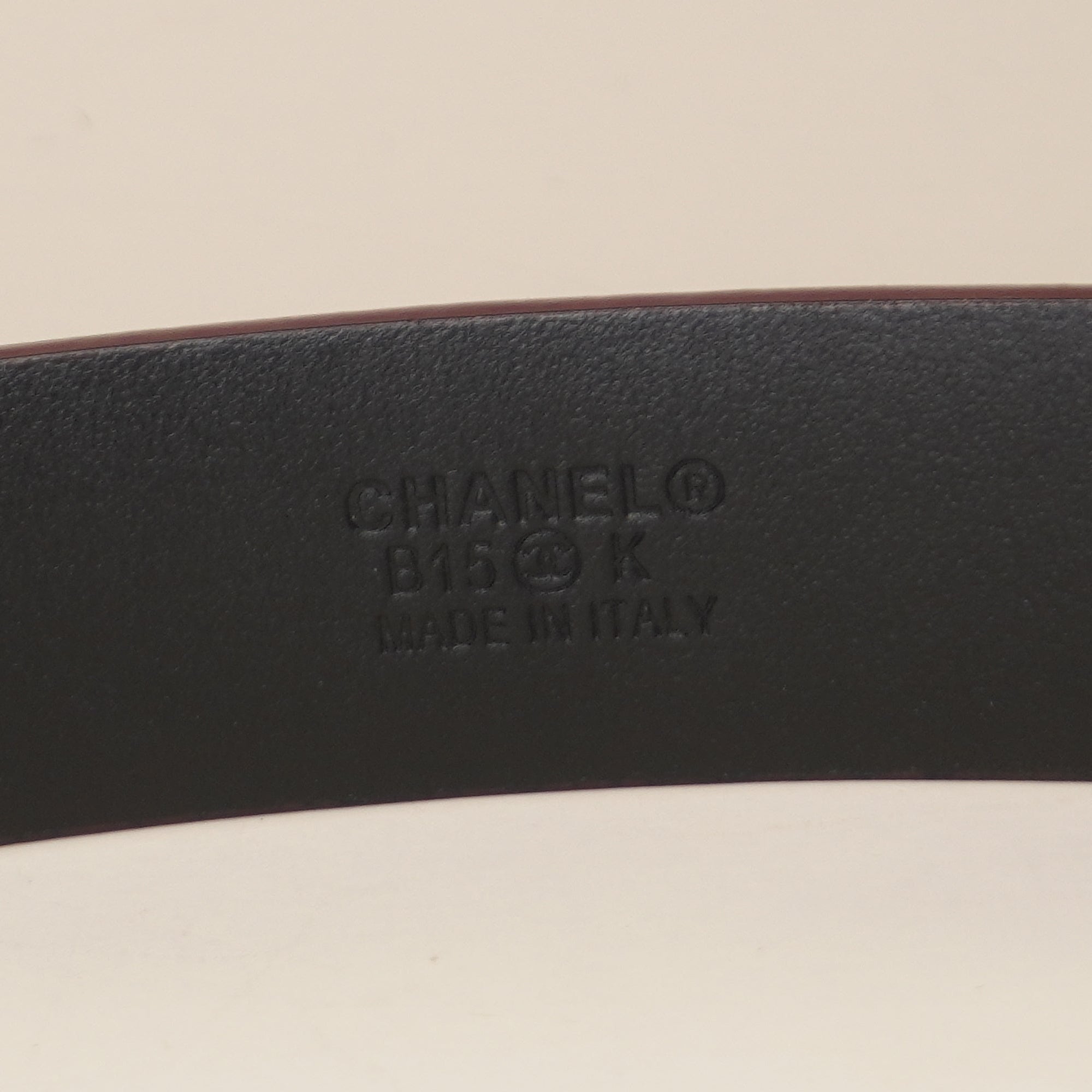 PRE-OWNED CC Calfskin and metal Burgundy Belt 80/32