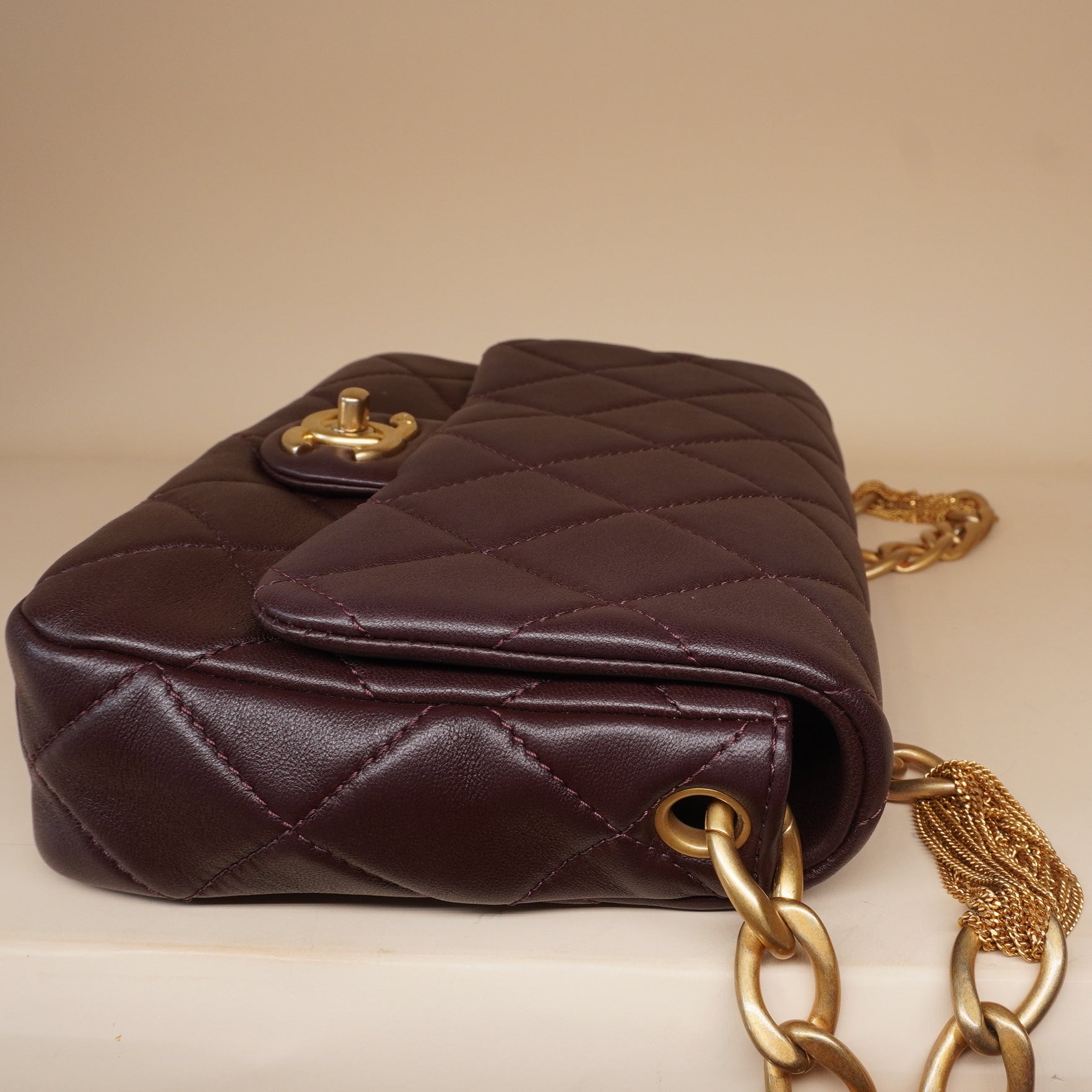 PRE-OWNED CC Paris-Dakar Quilted Chain Flap Bag