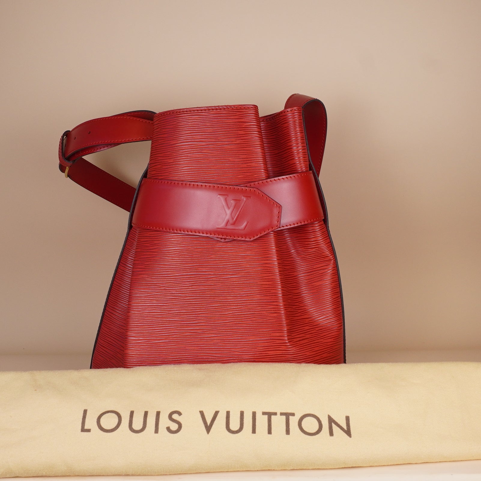 PRE-OWNED LV Epi Leather Sac de Paul Shoulder Bag Red