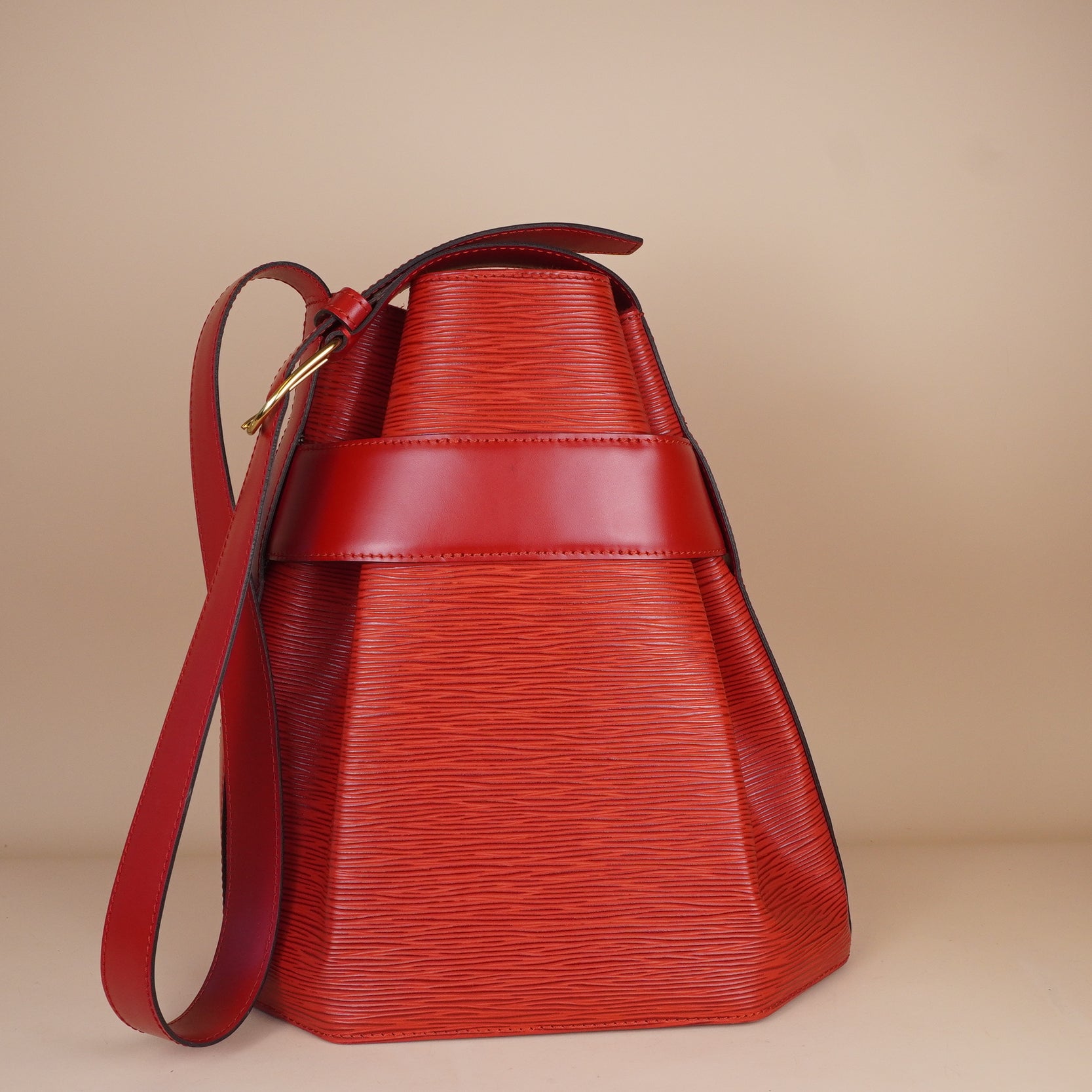 PRE-OWNED LV Epi Leather Sac de Paul Shoulder Bag Red