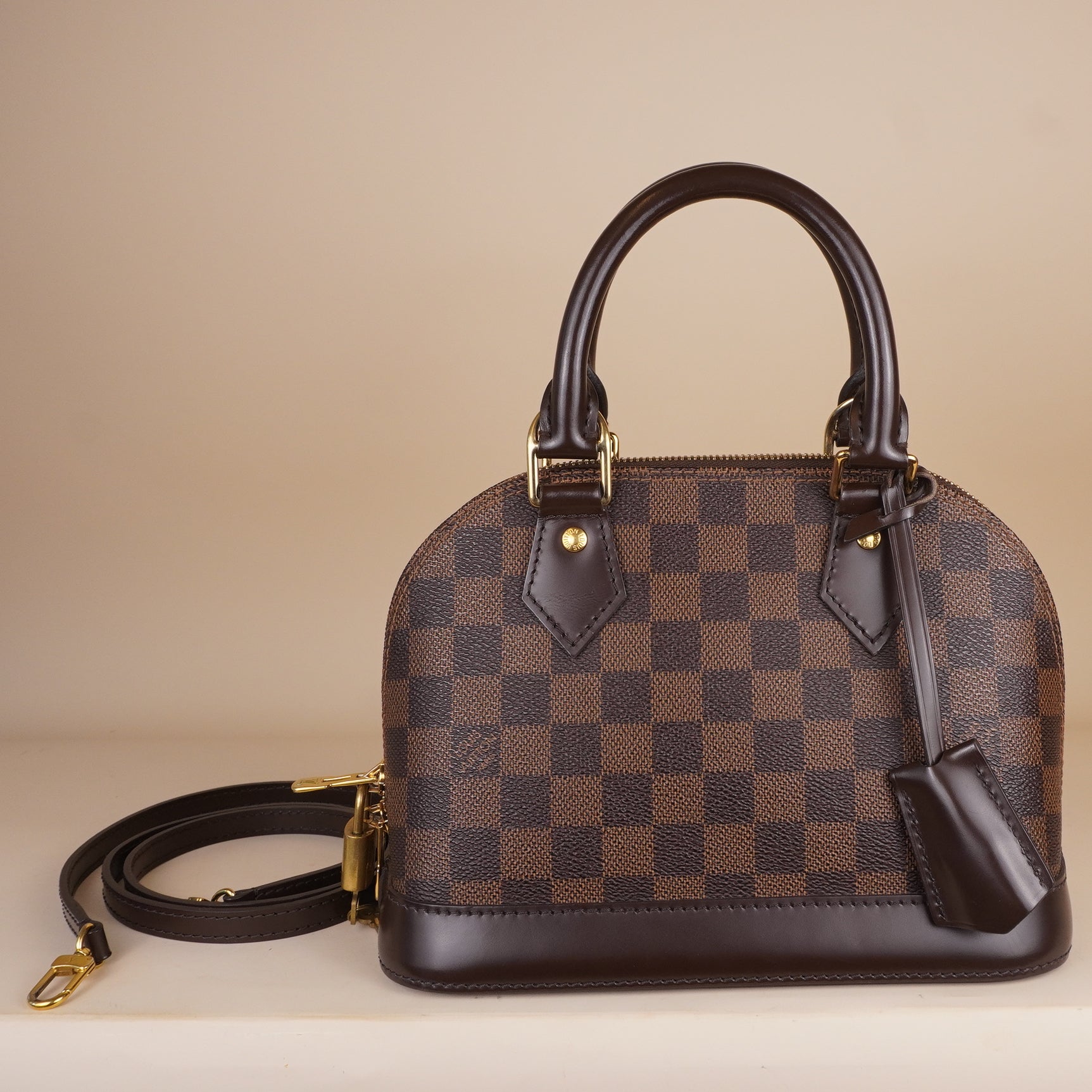 PRE-OWNED LV Damier Ebene Canvas Alma BB Shoulder Bag