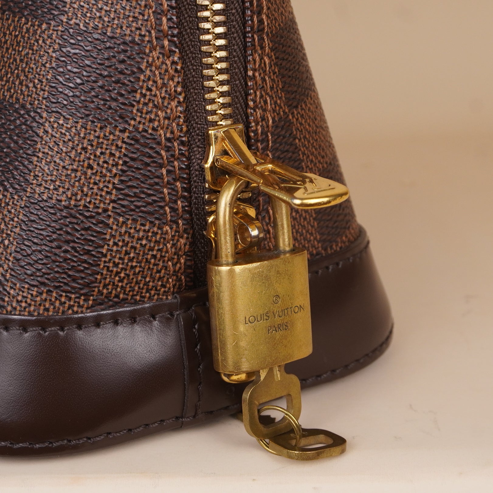 PRE-OWNED LV Damier Ebene Canvas Alma BB Shoulder Bag