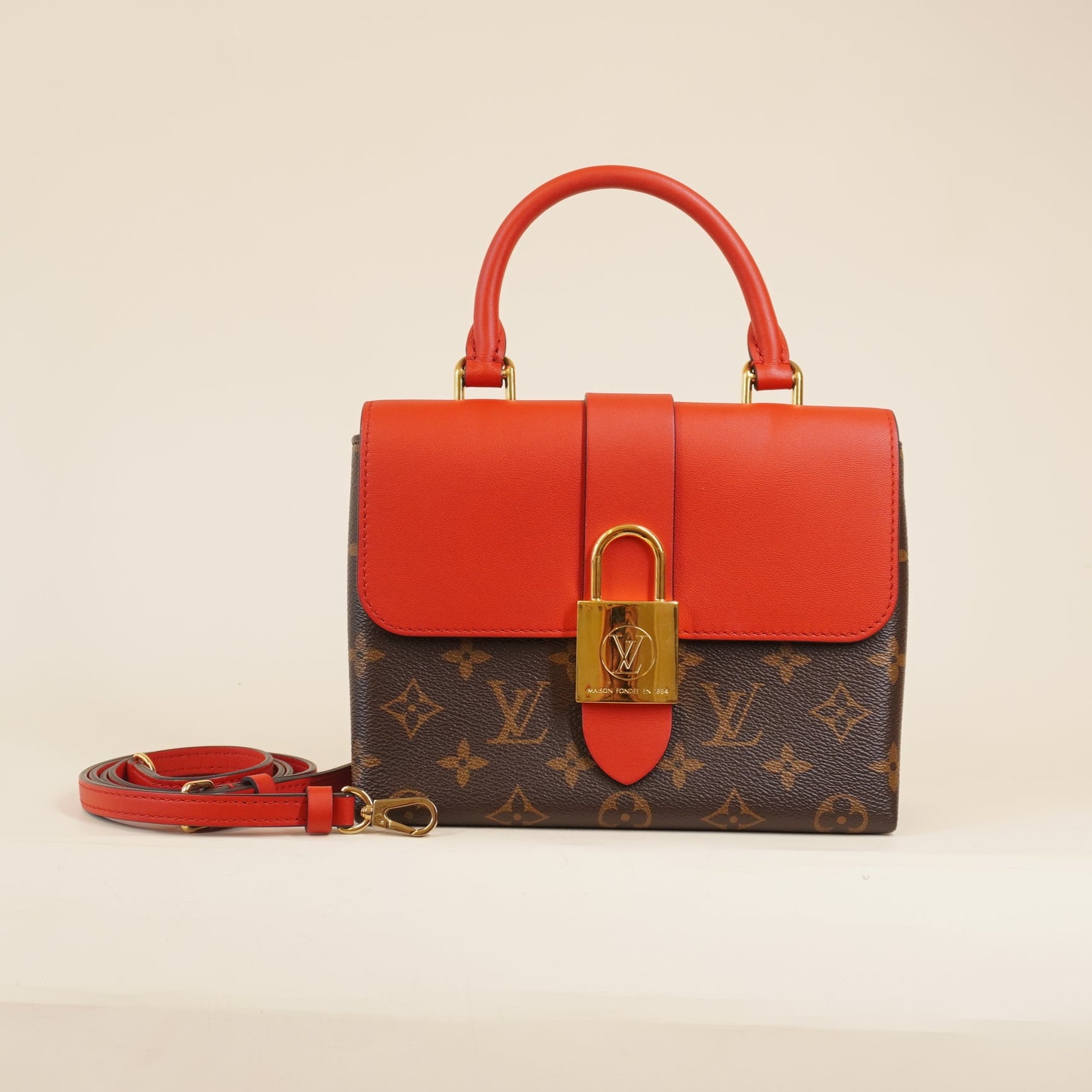 PRE-OWNED LV Monogram Locky BB Coquelicot