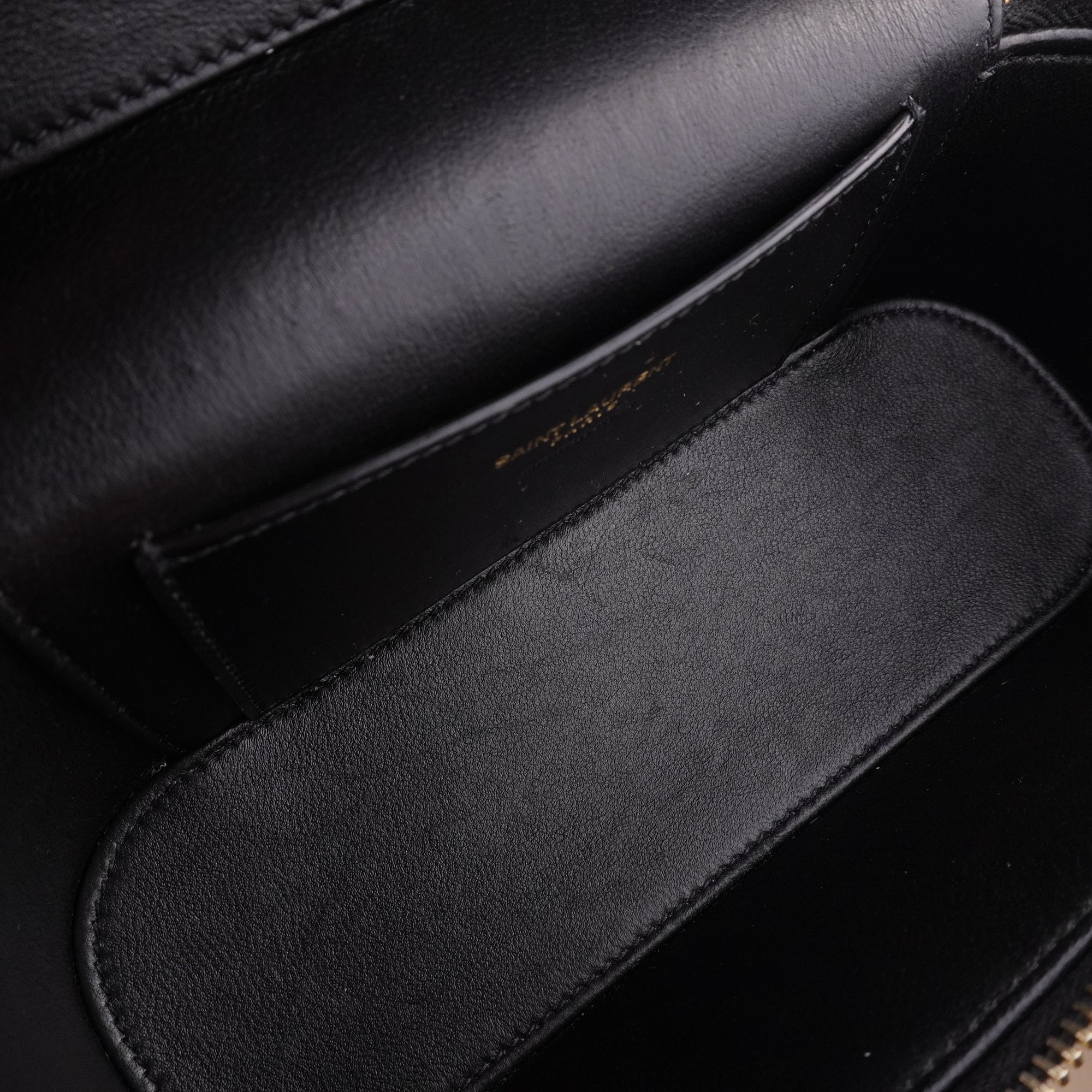 PRE-OWNED Lambskin Quilted Mini Gaby Vanity Case Black