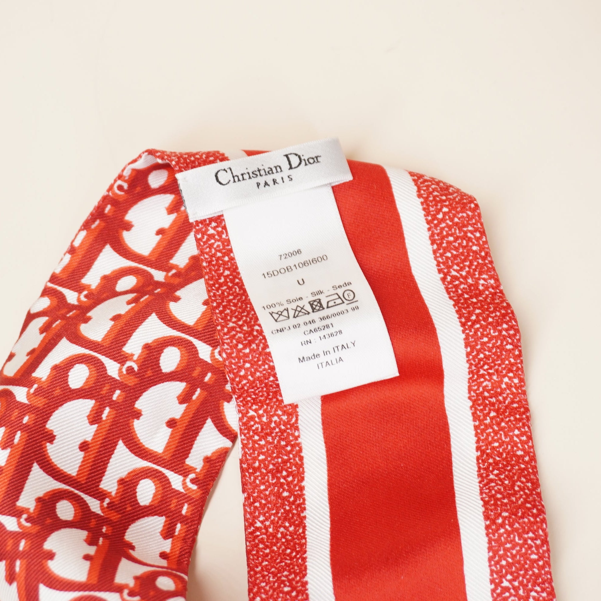 PRE-OWNED Silk Mitzah Oblique Red Scarf