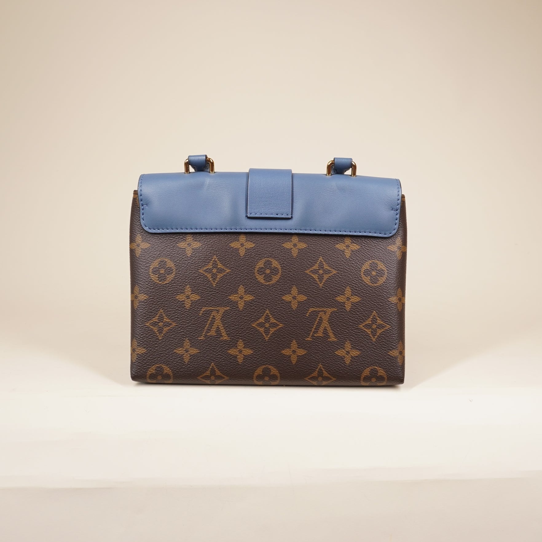 PRE-OWNED LV Monogram Locky BB Blue Shoulder Bag