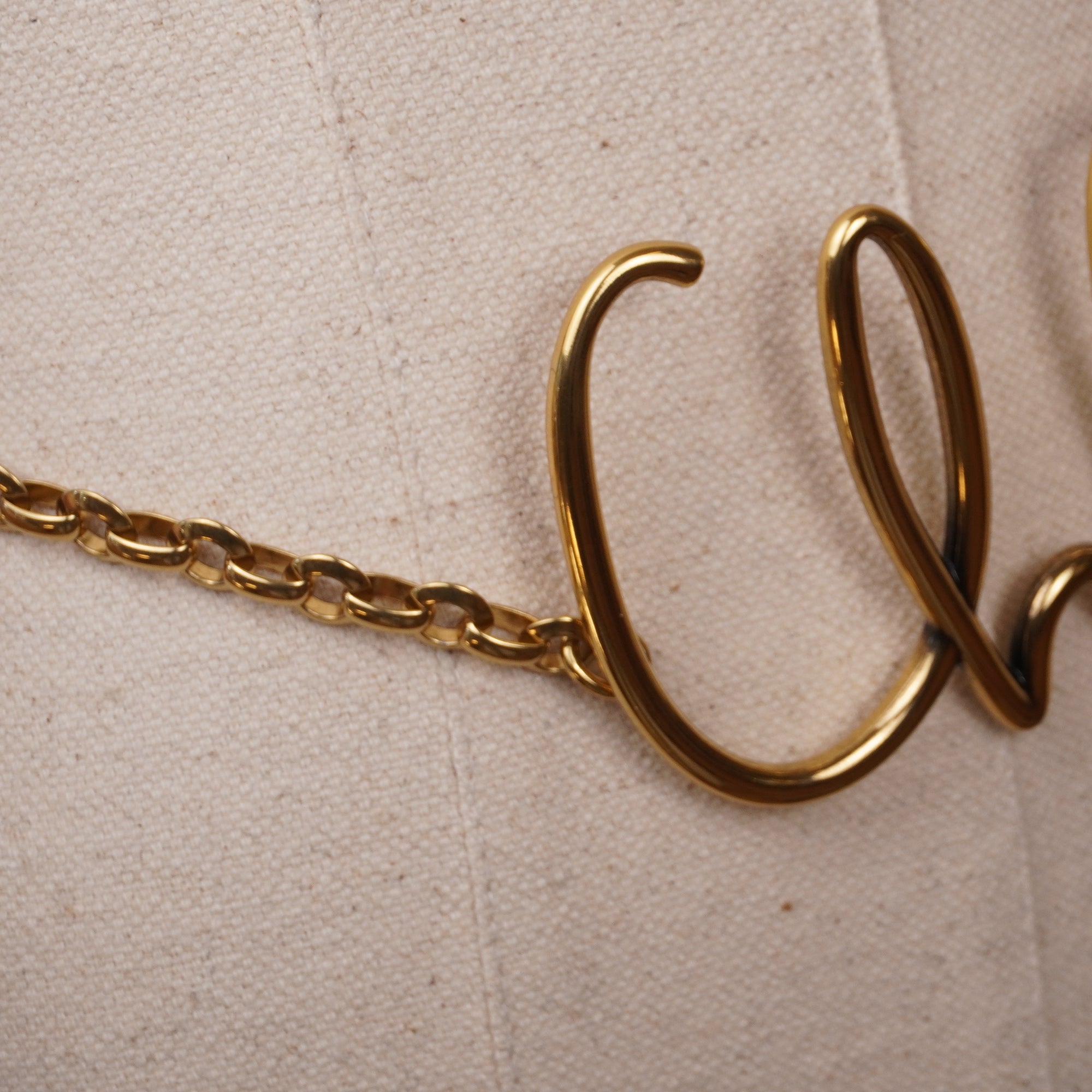 PRE-OWNED Gold Metal Iconic Small Belt