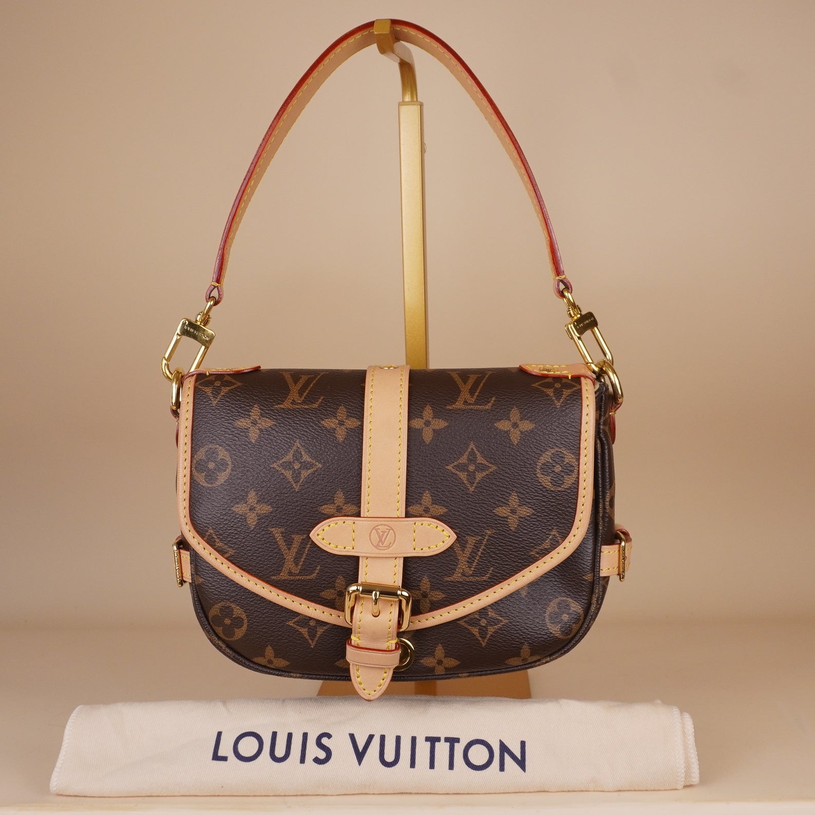 PRE-OWNED LV Monogram Canvas Saumur BB Shoulder Bag